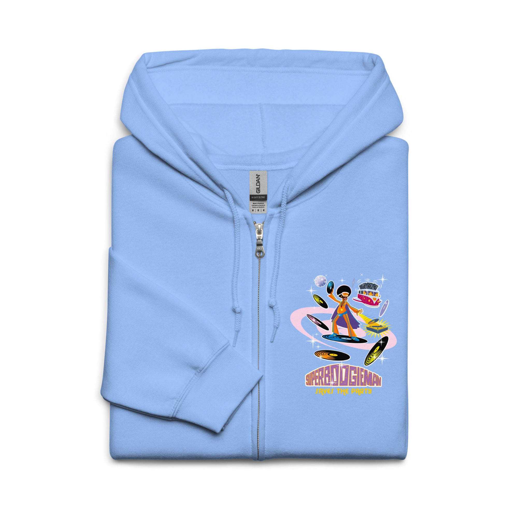 Sweat à capuche épais unisexe à fermeture éclair Superboogieman Saves the Party