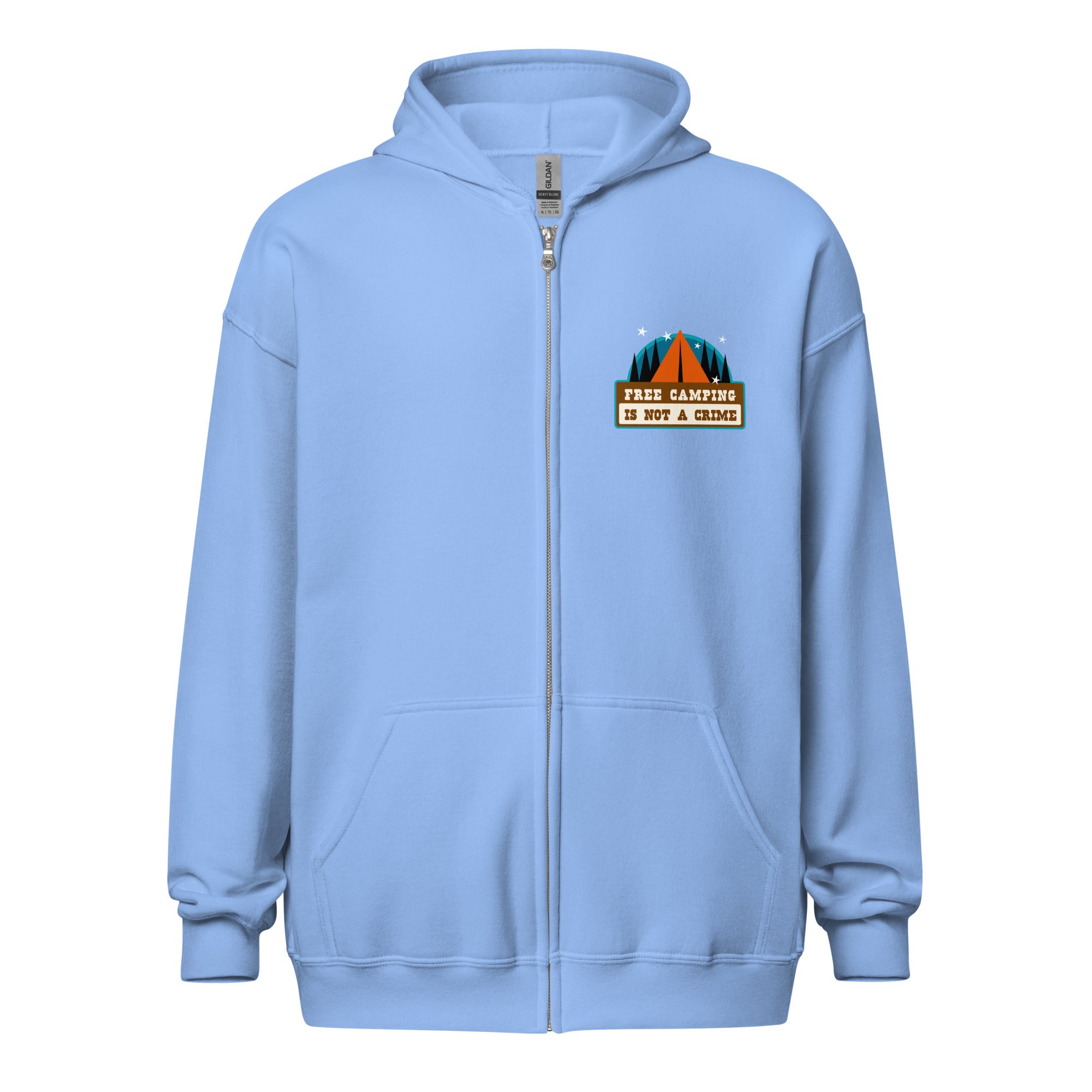 Unisex heavy blend zip hoodie Free camping is not a crime graphic
