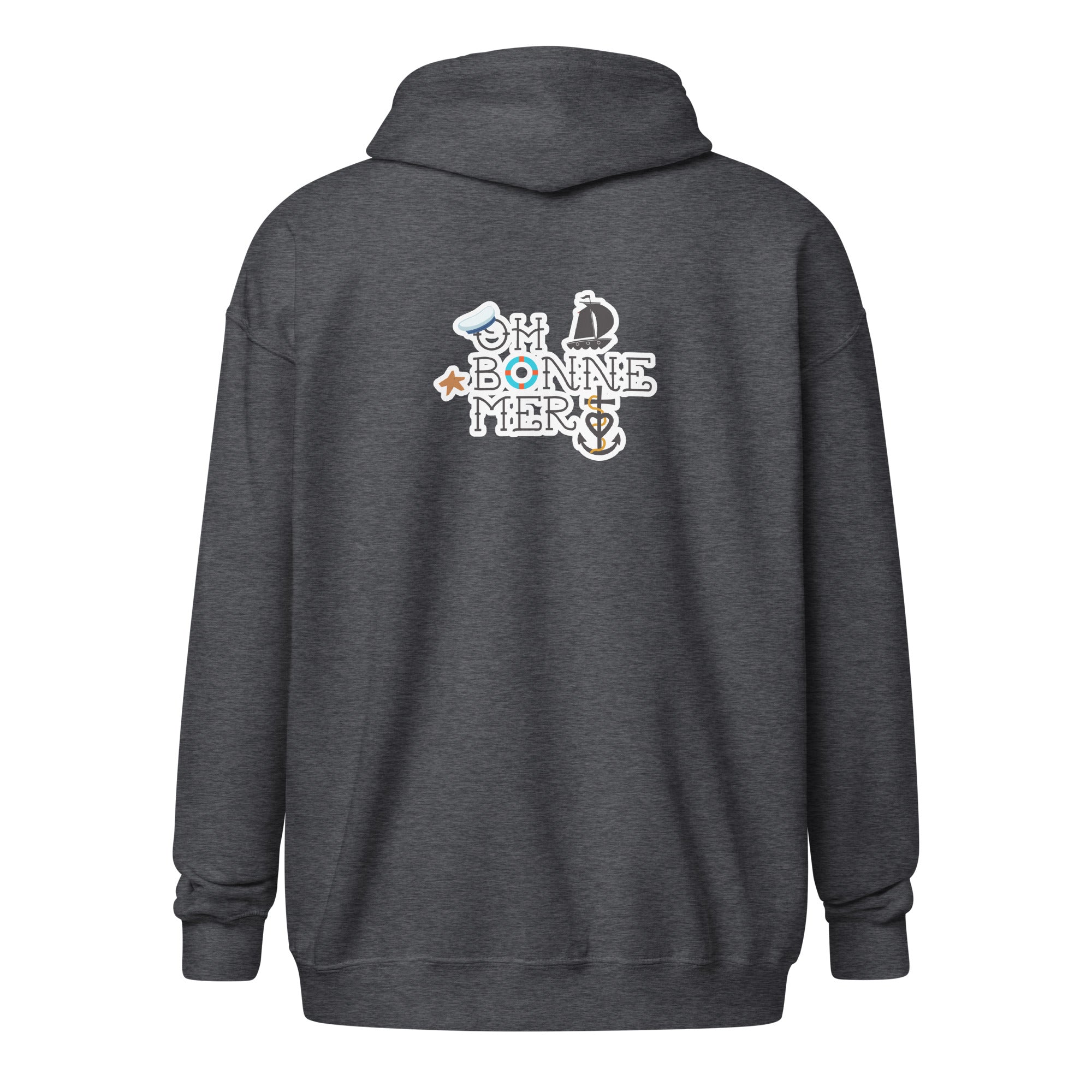 Sweat à capuche épais unisexe à fermeture éclair Oh Bonne Mer 3 (face & dos)