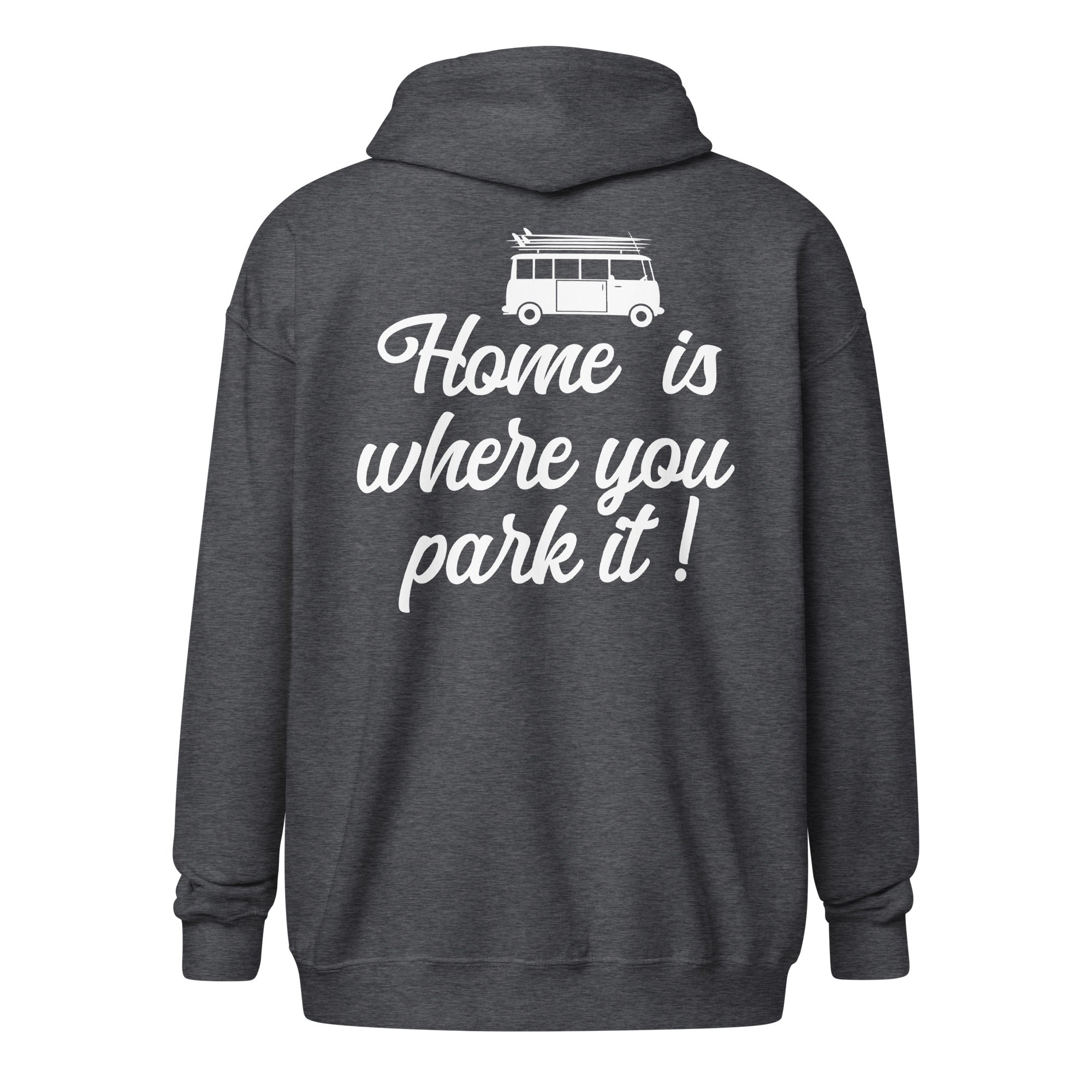 Unisex heavy blend zip hoodie White Surf Combi Home is where you park it