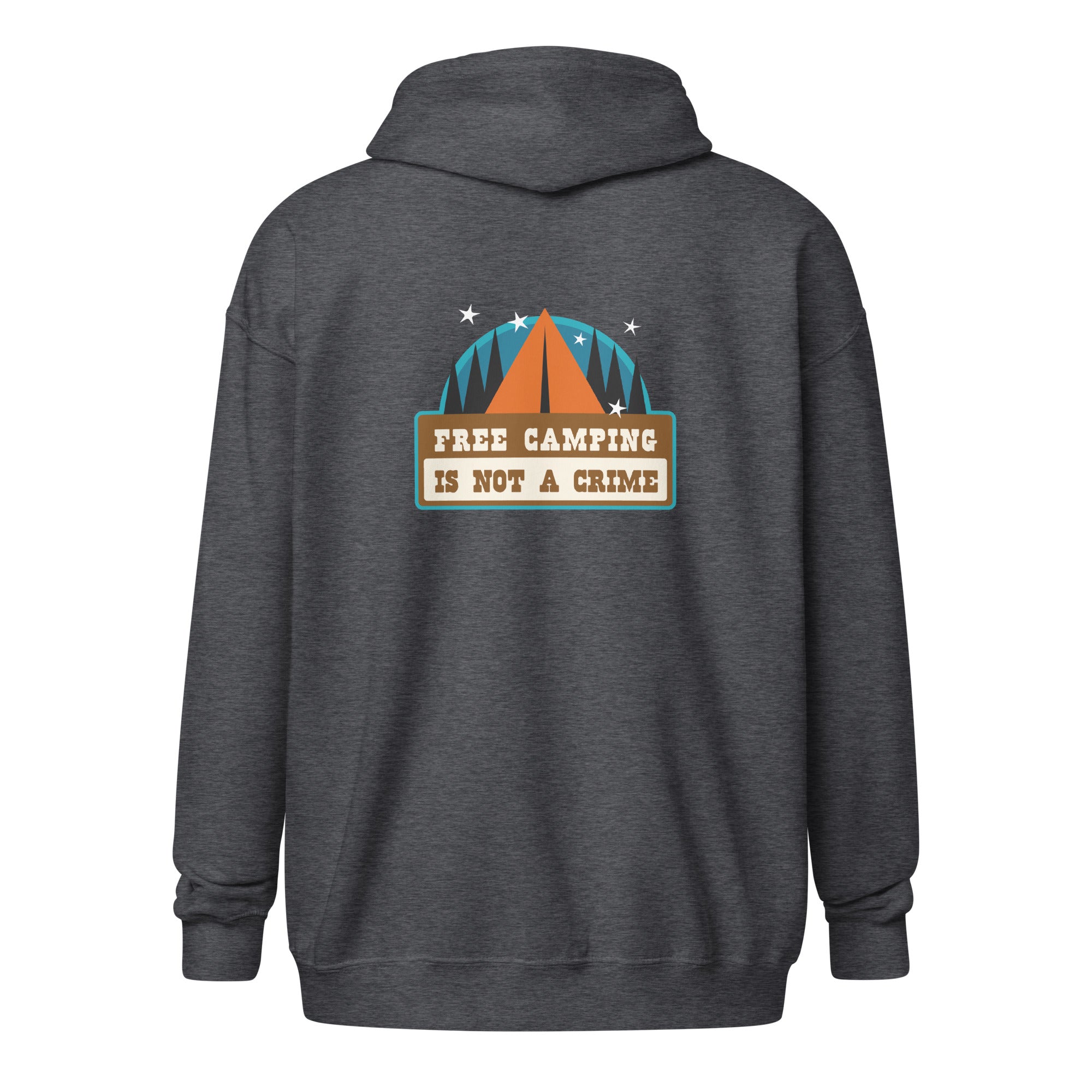 Unisex heavy blend zip hoodie Free camping is not a crime graphic