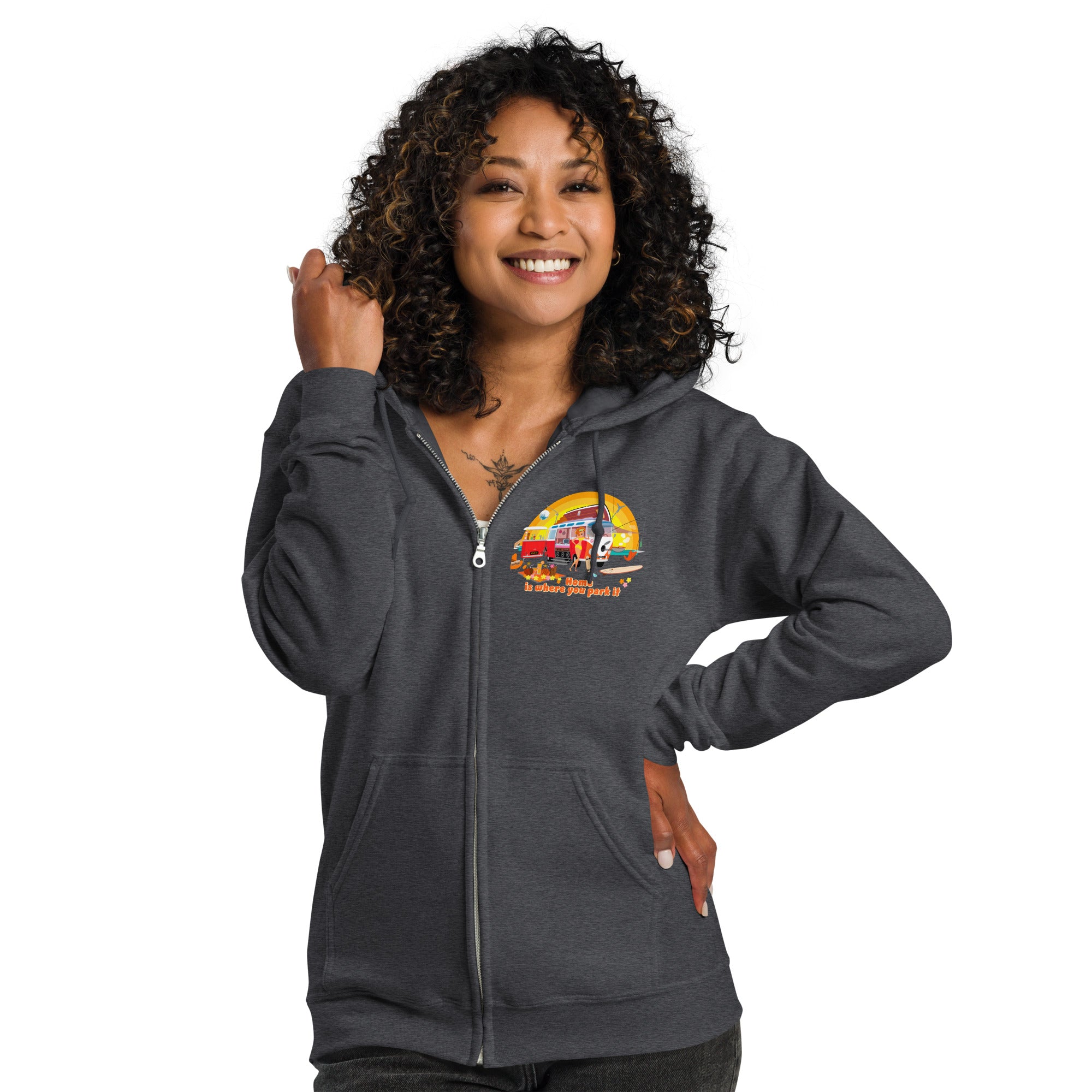 Unisex heavy blend zip hoodie Ultra Combi Home is where you park it