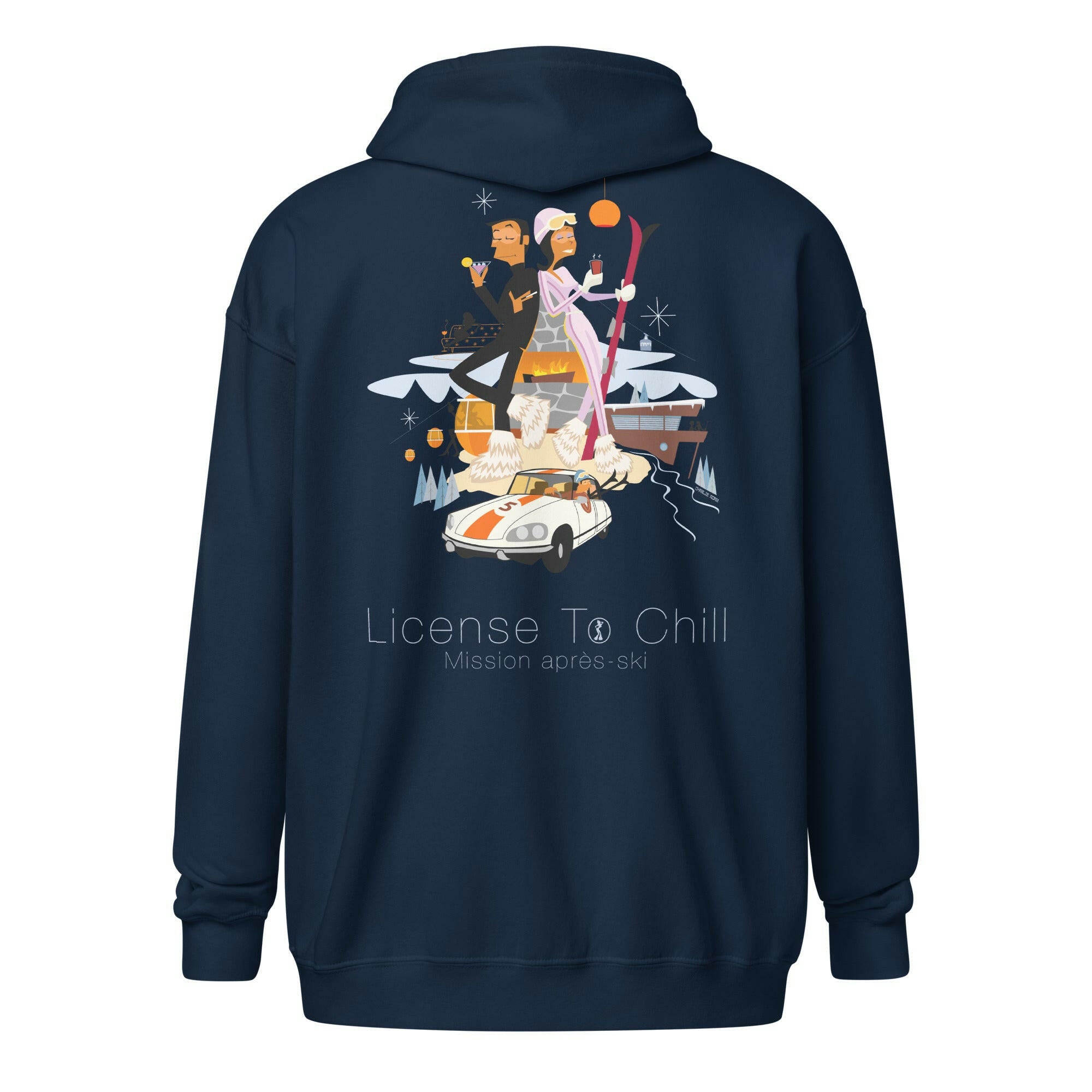 Sweat à capuche épais unisexe à fermeture éclair License To Chill Mission Après-Ski