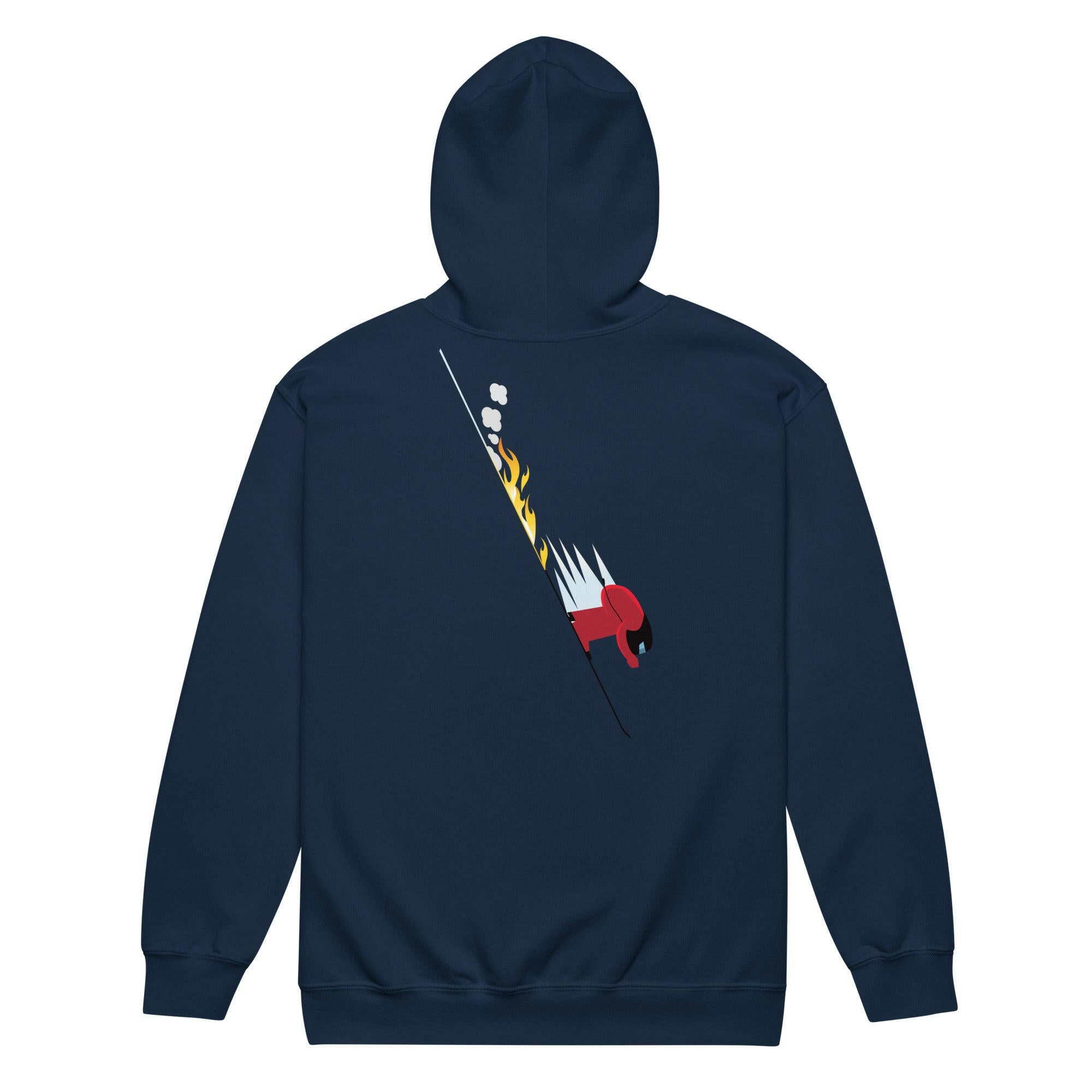 Sweat à capuche épais unisexe à fermeture éclair Which skier are you? Speed Skier sur fond sombre (face & dos)