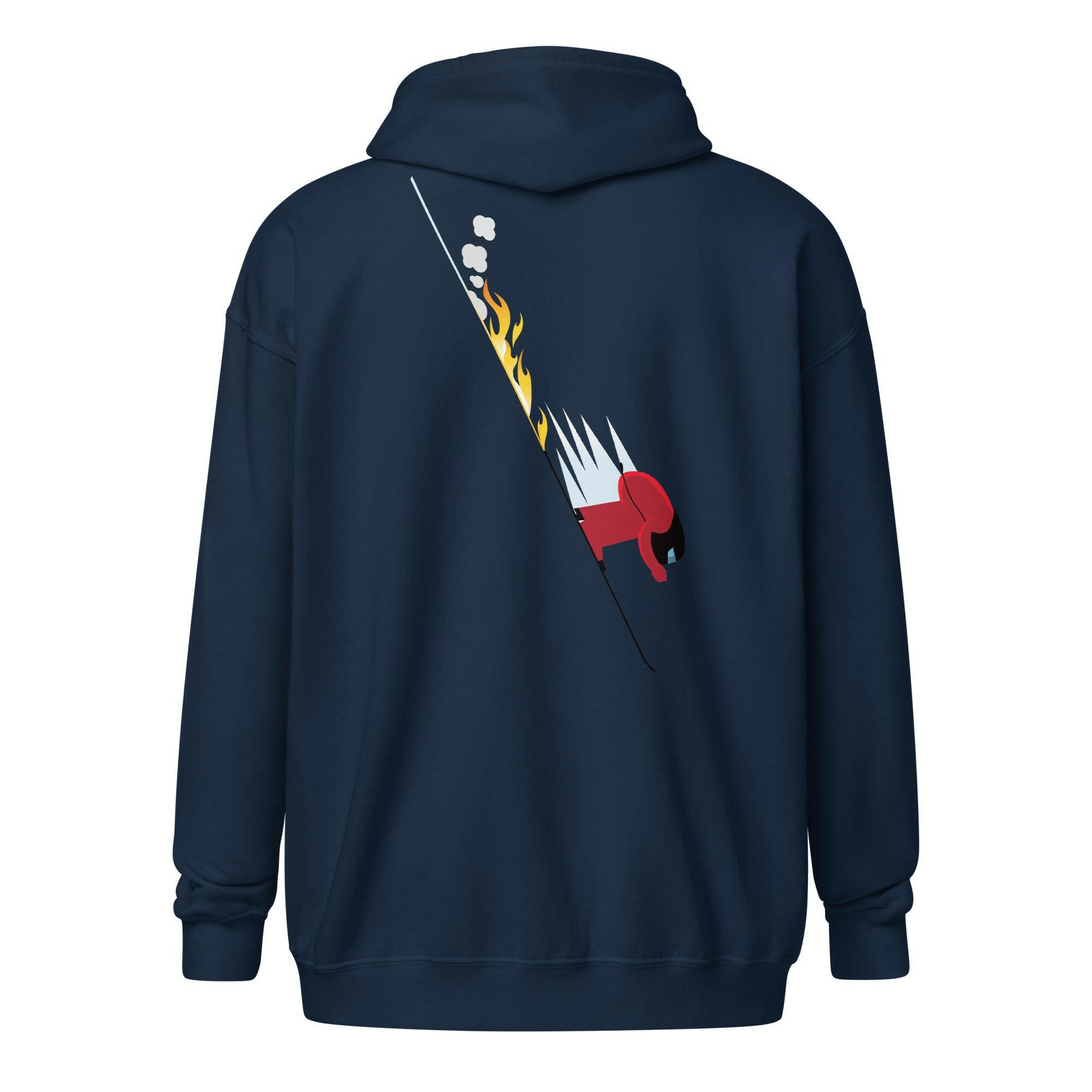 Sweat à capuche épais unisexe à fermeture éclair Which skier are you? Speed Skier sur fond sombre (face & dos)