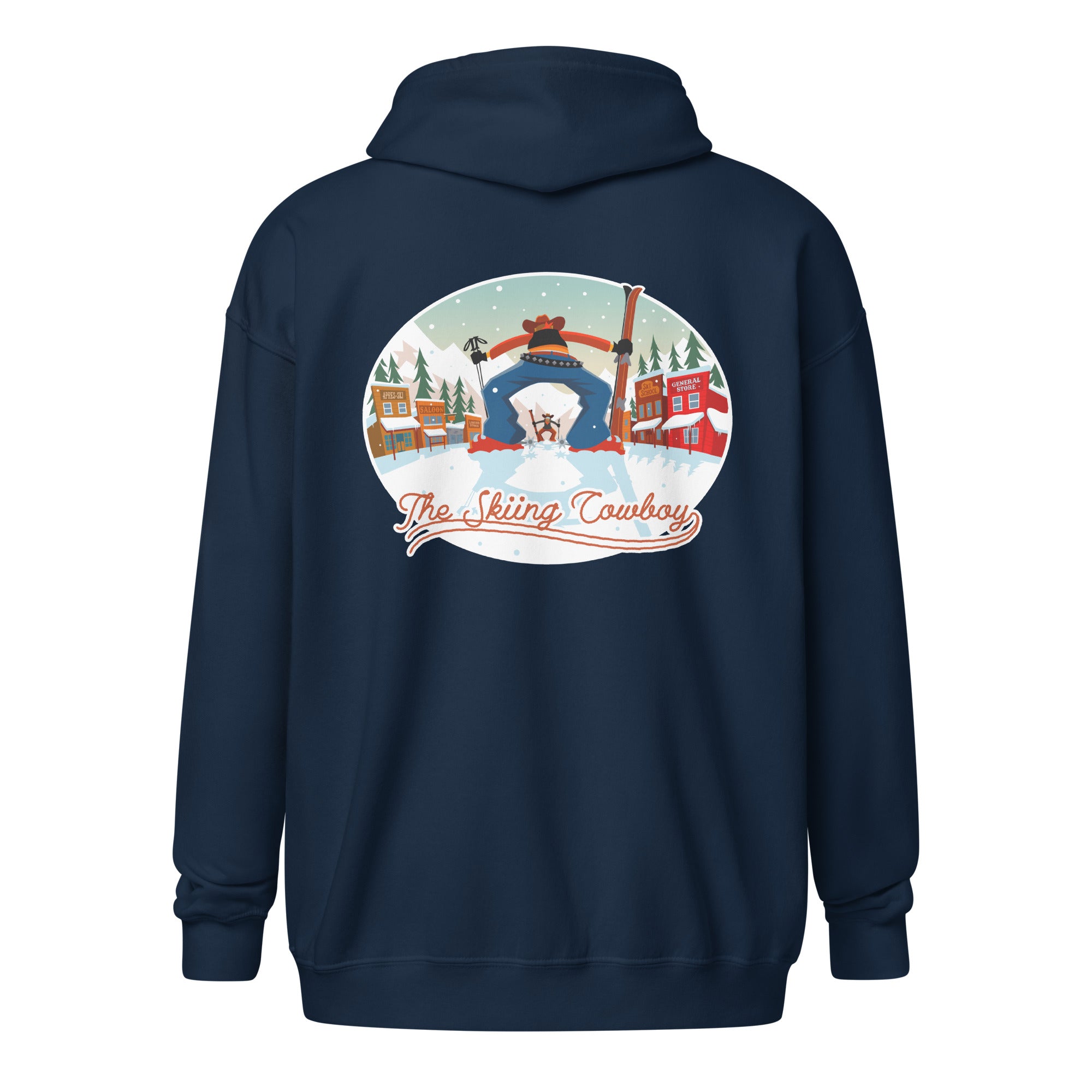 Sweat à capuche épais unisexe à fermeture éclair Skiing Duel (face & dos)