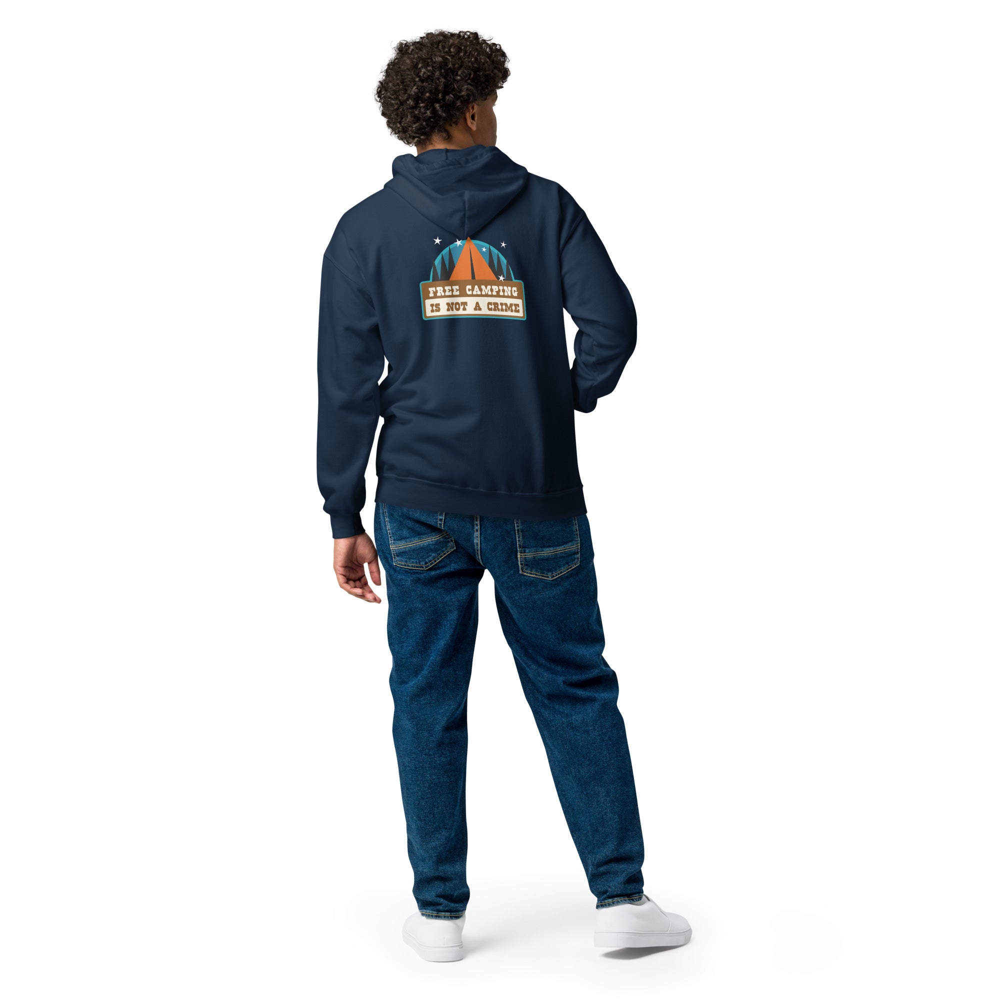 Unisex heavy blend zip hoodie Free camping is not a crime graphic