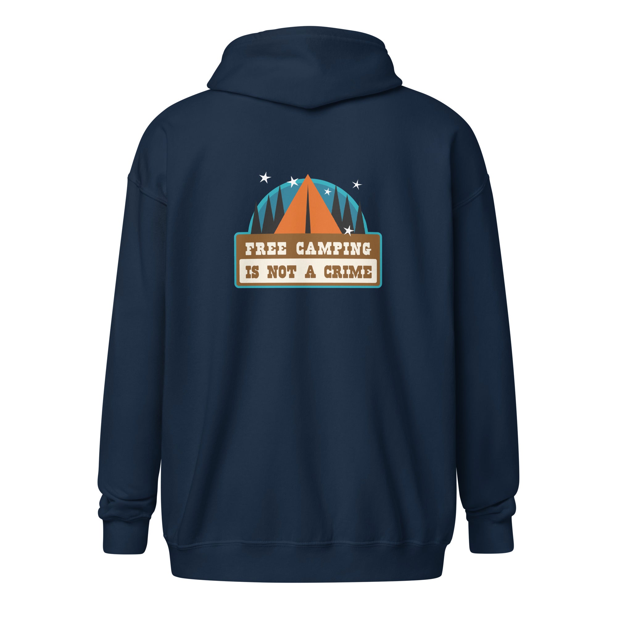 Unisex heavy blend zip hoodie Free camping is not a crime graphic