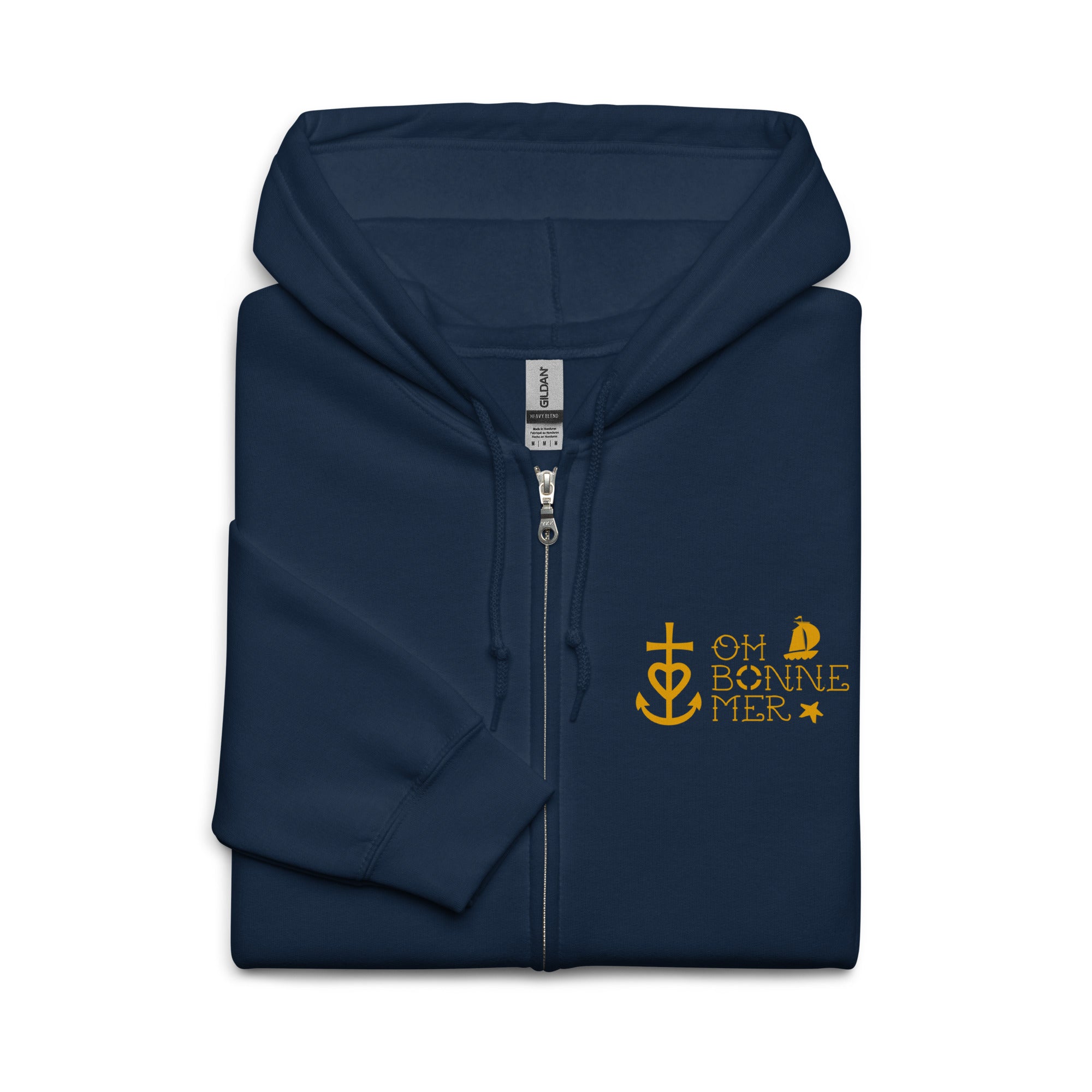 Sweat à capuche épais unisexe à fermeture éclair Oh Bonne Mer 2 (face & dos)