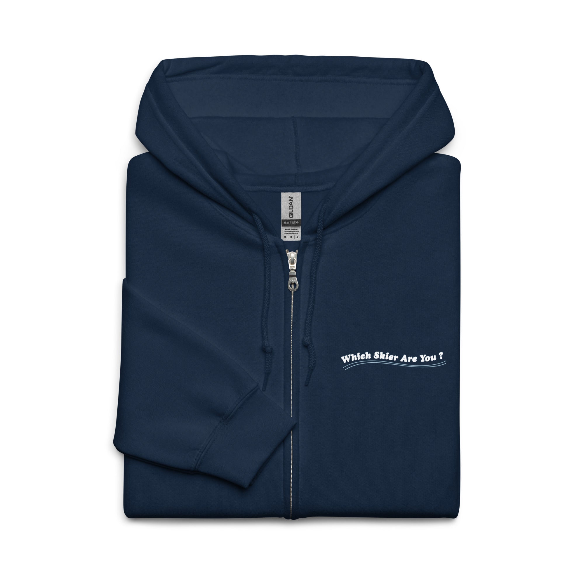 Sweat à capuche épais unisexe à fermeture éclair Which skier are you? Love Instructor First Lesson free sur couleurs foncées (face & dos)