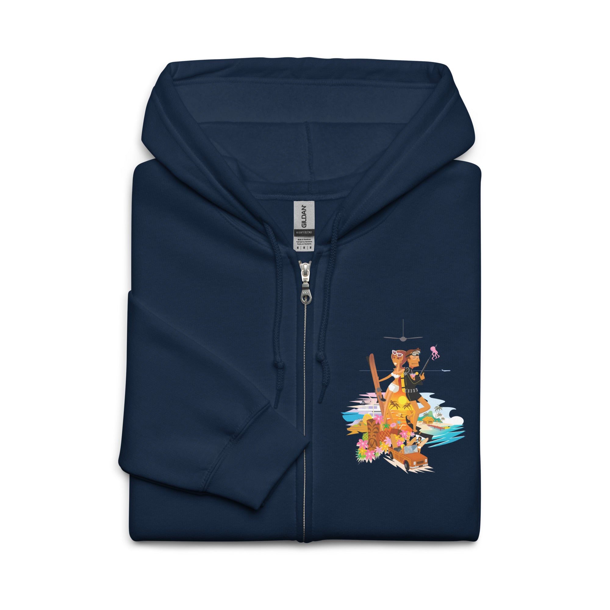 Sweat à capuche épais unisexe à fermeture éclair License to Chill Vamos a la Playa