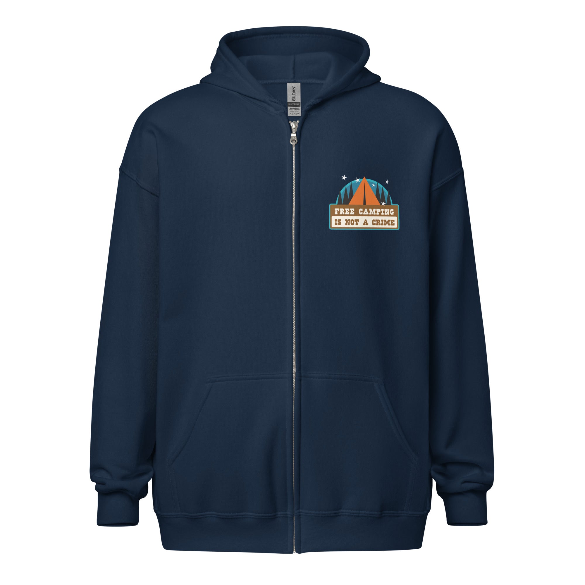 Unisex heavy blend zip hoodie Free camping is not a crime graphic