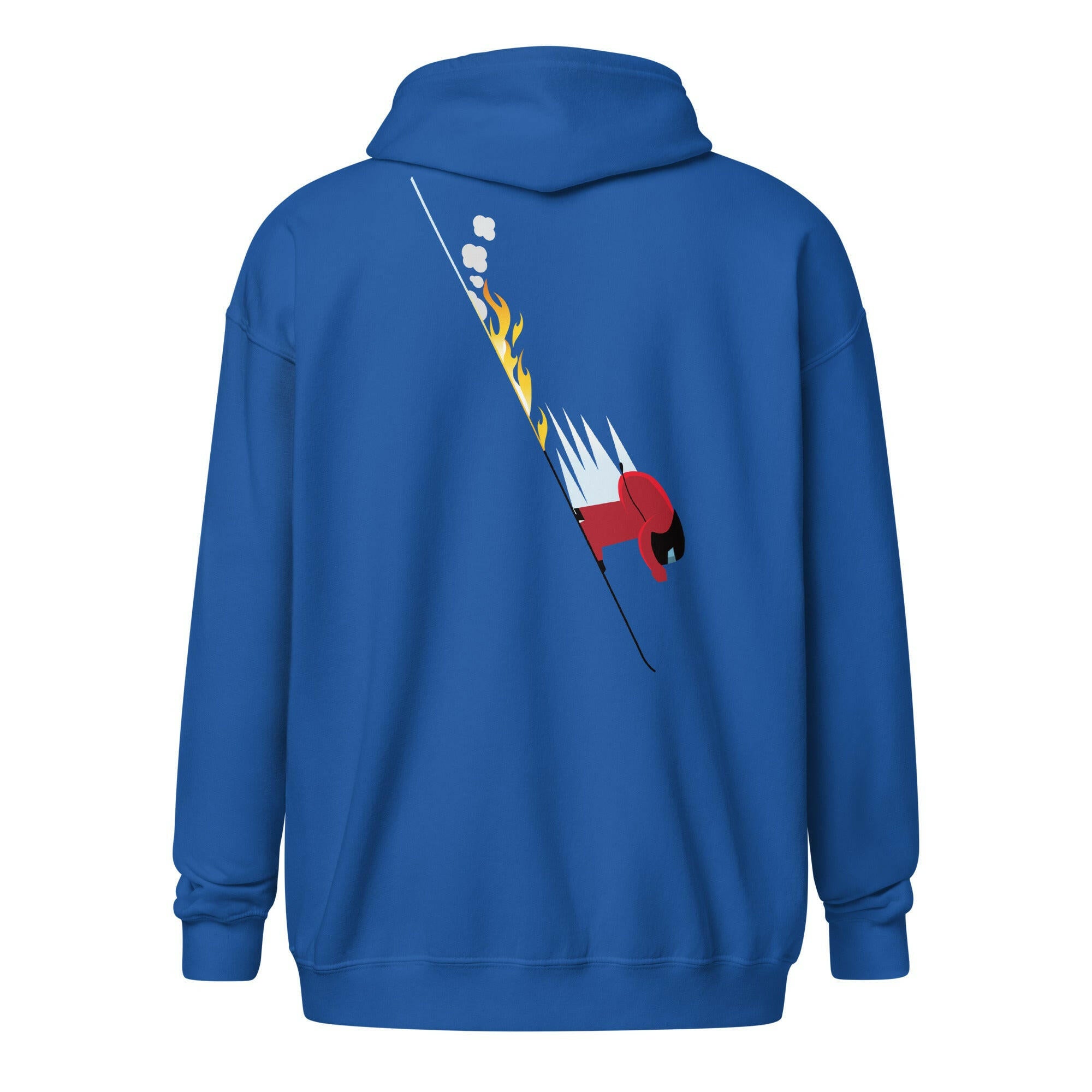 Sweat à capuche épais unisexe à fermeture éclair Which skier are you? Speed Skier sur fond sombre (face & dos)