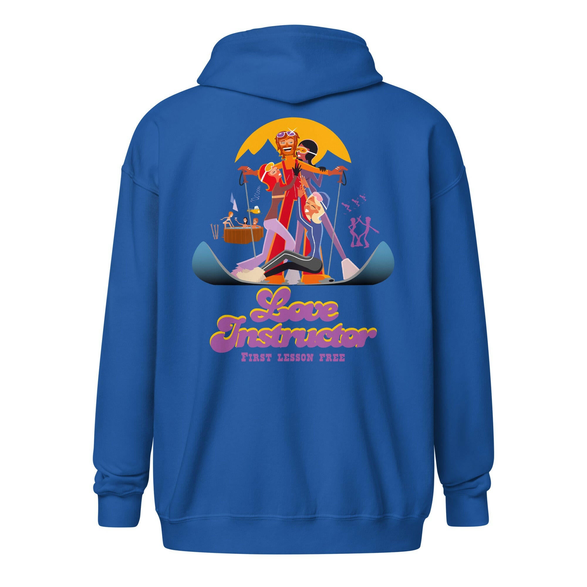 Sweat à capuche épais unisexe à fermeture éclair Love Instructor First Lesson free (face & dos)