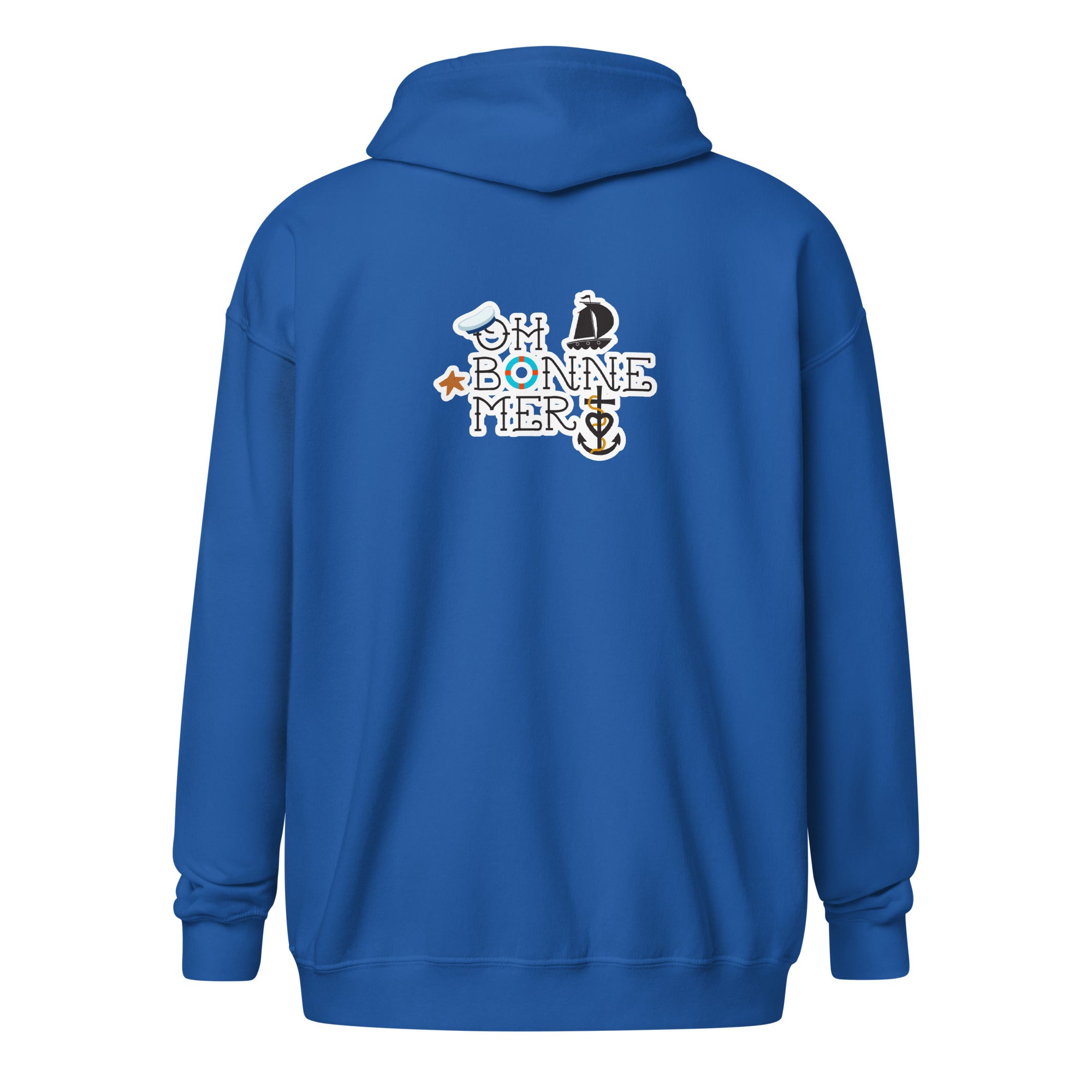 Sweat à capuche épais unisexe à fermeture éclair Oh Bonne Mer 3 (face & dos)