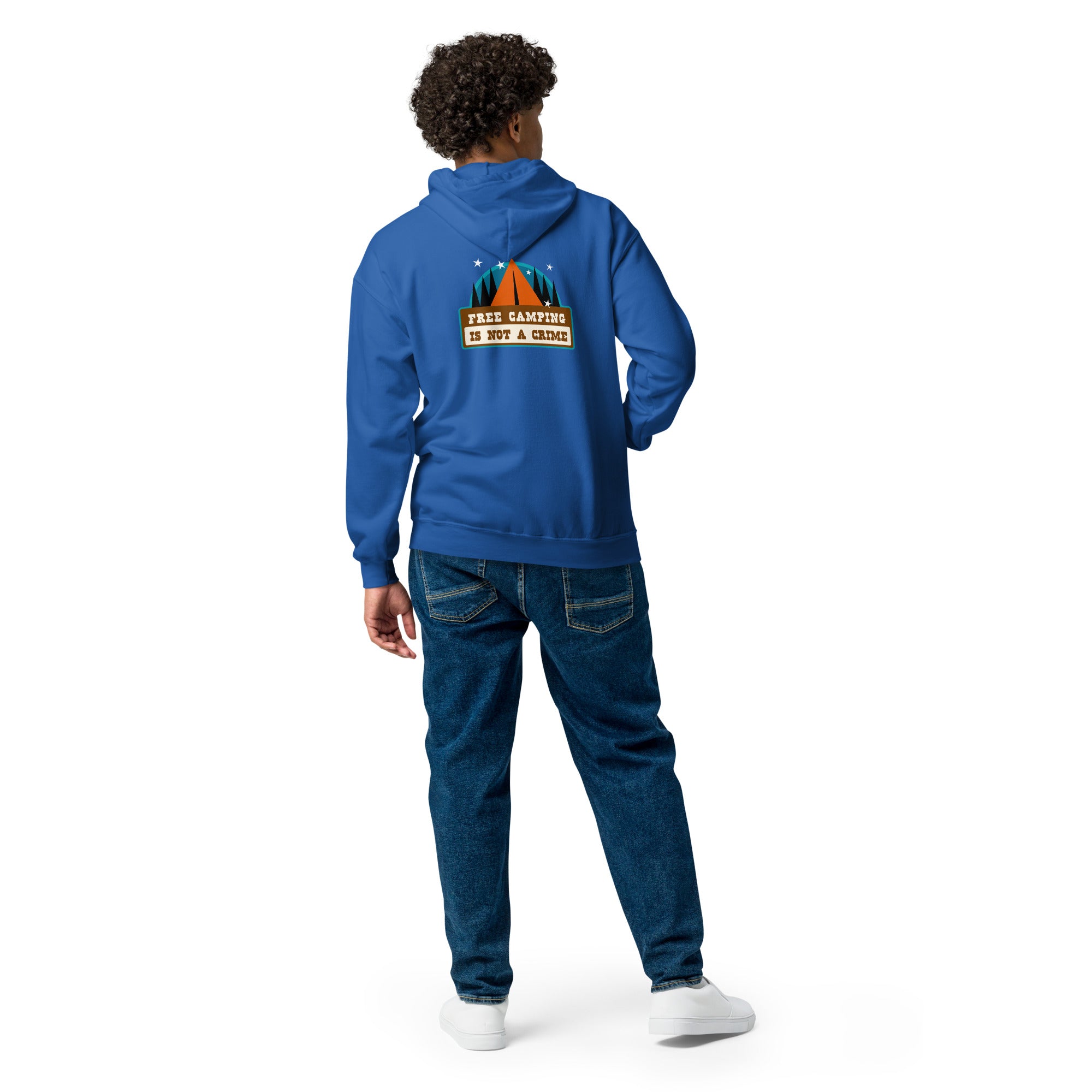 Unisex heavy blend zip hoodie Free camping is not a crime graphic