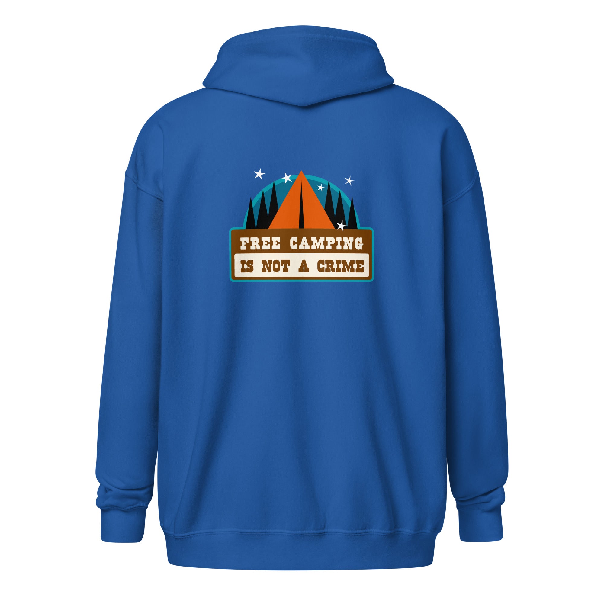 Unisex heavy blend zip hoodie Free camping is not a crime graphic