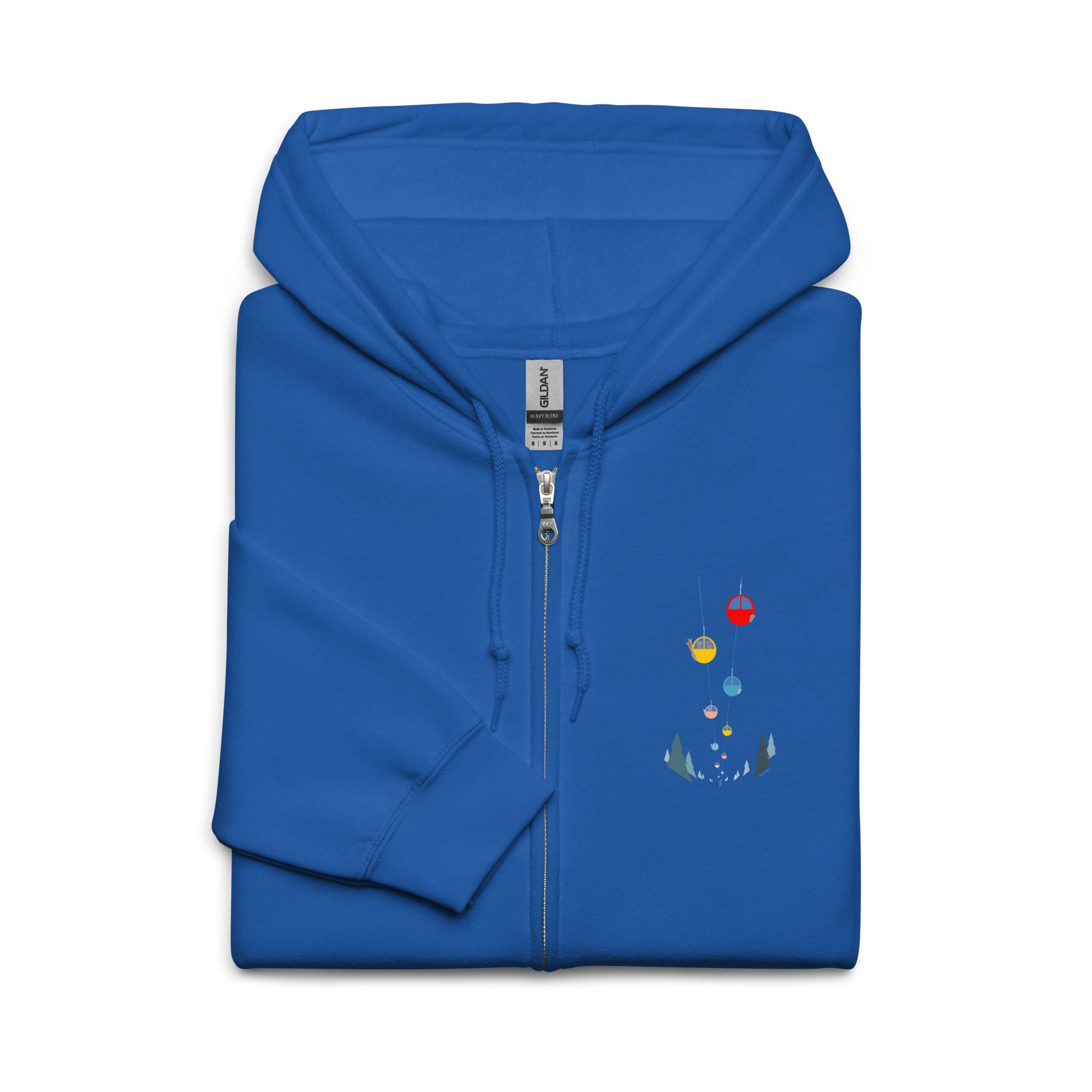 Sweat à capuche épais unisexe à fermeture éclair Gondolas in the mist (face & dos)