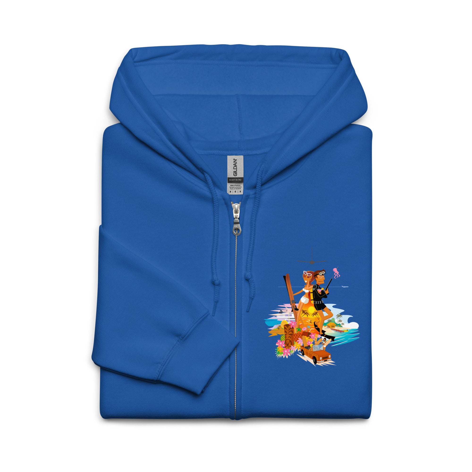 Sweat à capuche épais unisexe à fermeture éclair License to Chill Vamos a la Playa