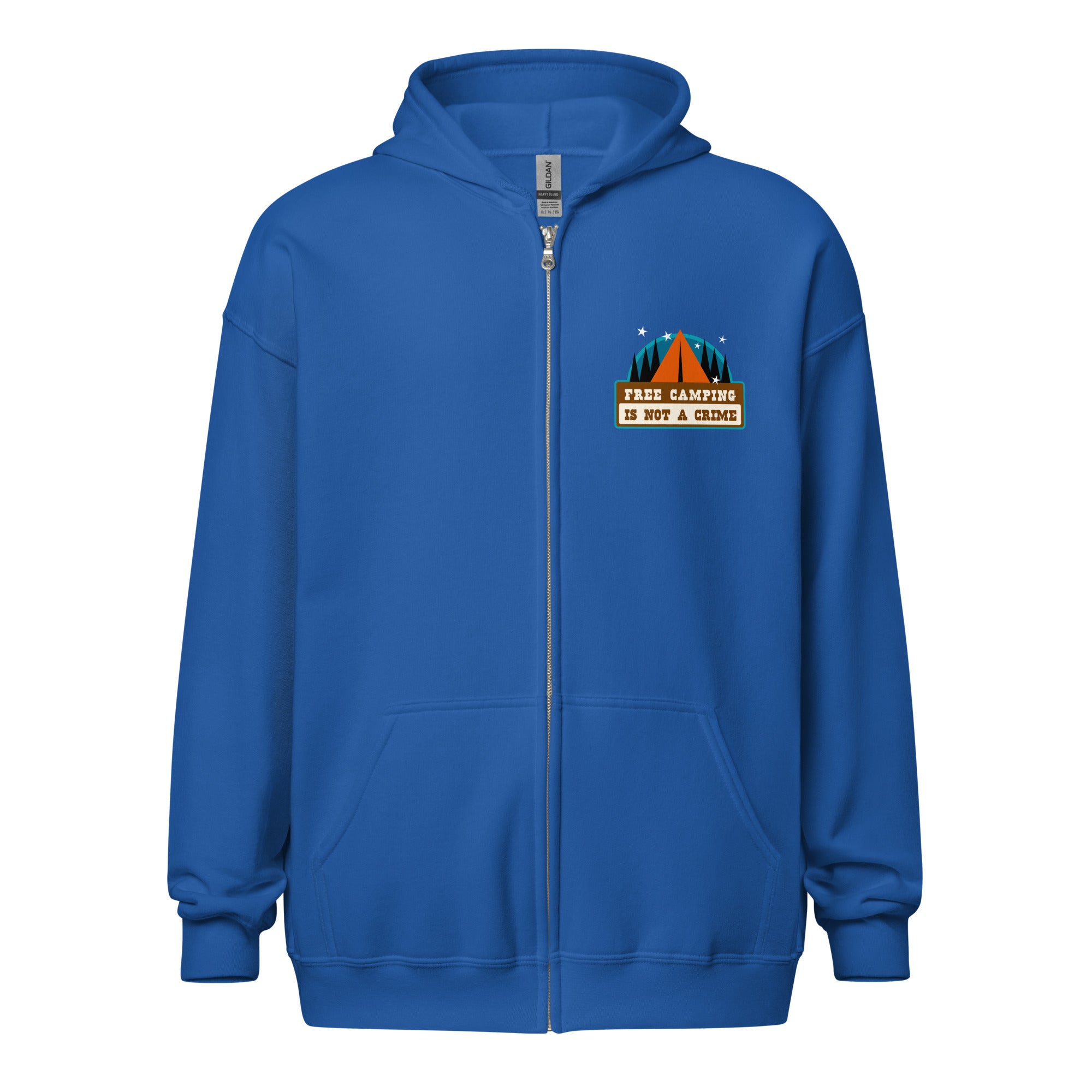 Unisex heavy blend zip hoodie Free camping is not a crime graphic