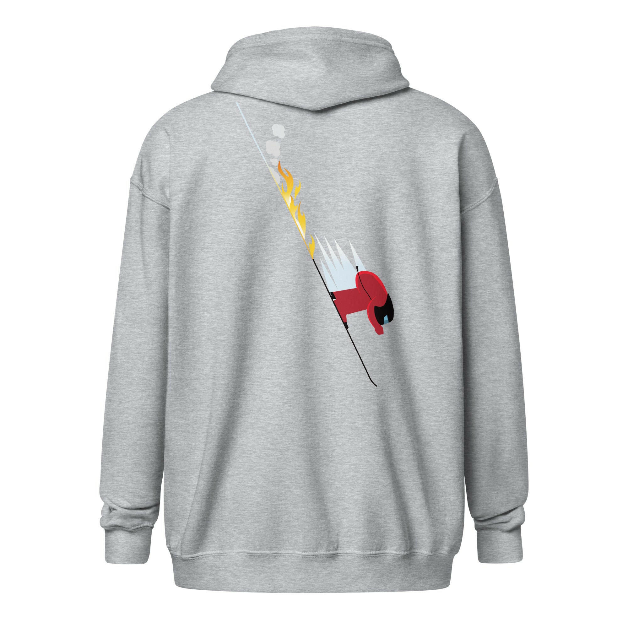 Sweat à capuche épais unisexe à fermeture éclair Which skier are you? Speed Skier sur fond clair (face & dos)