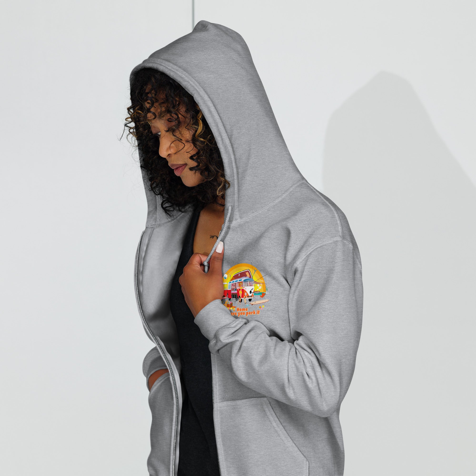 Unisex heavy blend zip hoodie Ultra Combi Home is where you park it