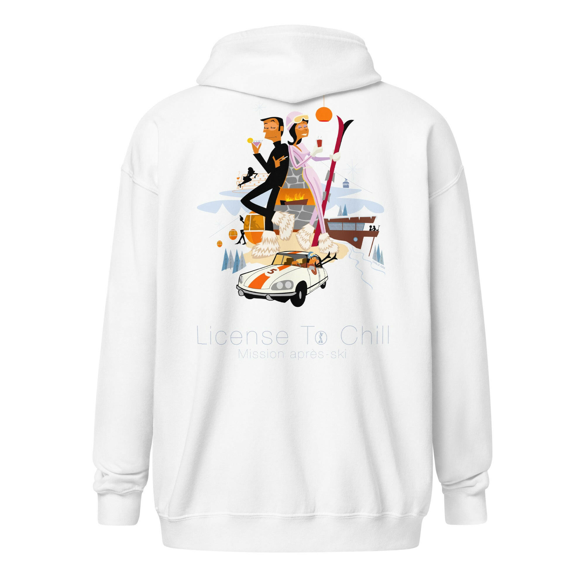 Sweat à capuche épais unisexe à fermeture éclair License To Chill Mission Après-Ski