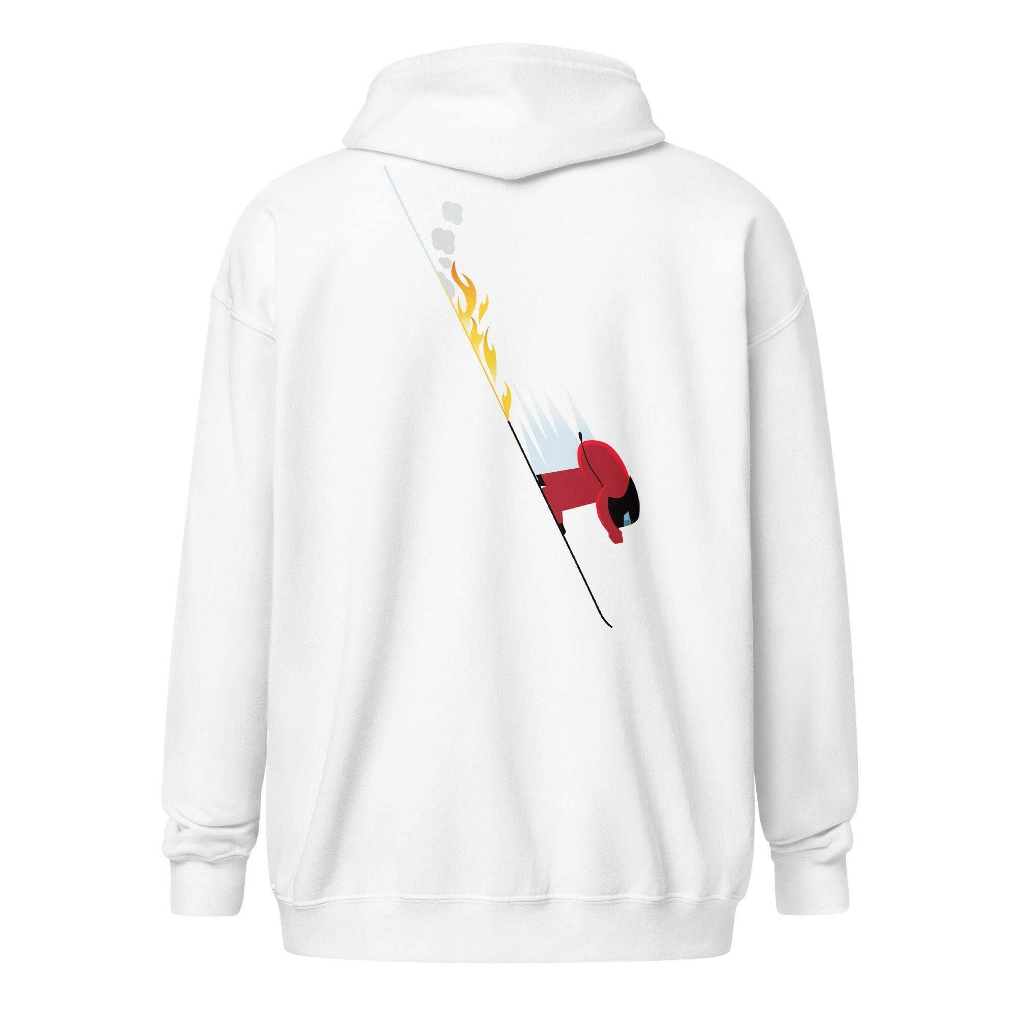 Sweat à capuche épais unisexe à fermeture éclair Which skier are you? Speed Skier sur fond clair (face & dos)