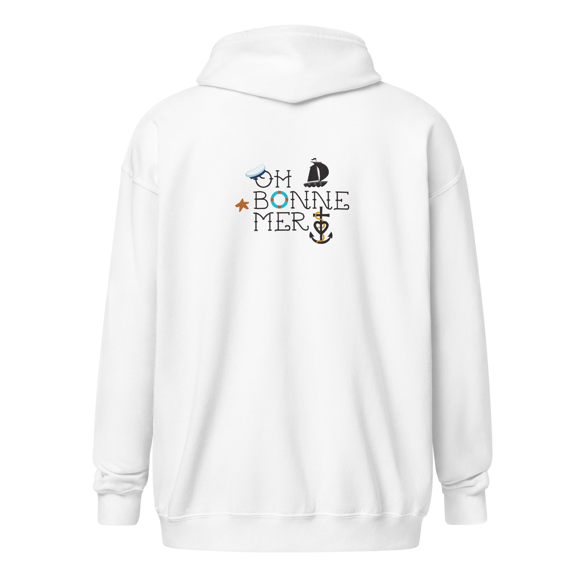 Sweat à capuche épais unisexe à fermeture éclair Oh Bonne Mer 3 (face & dos)
