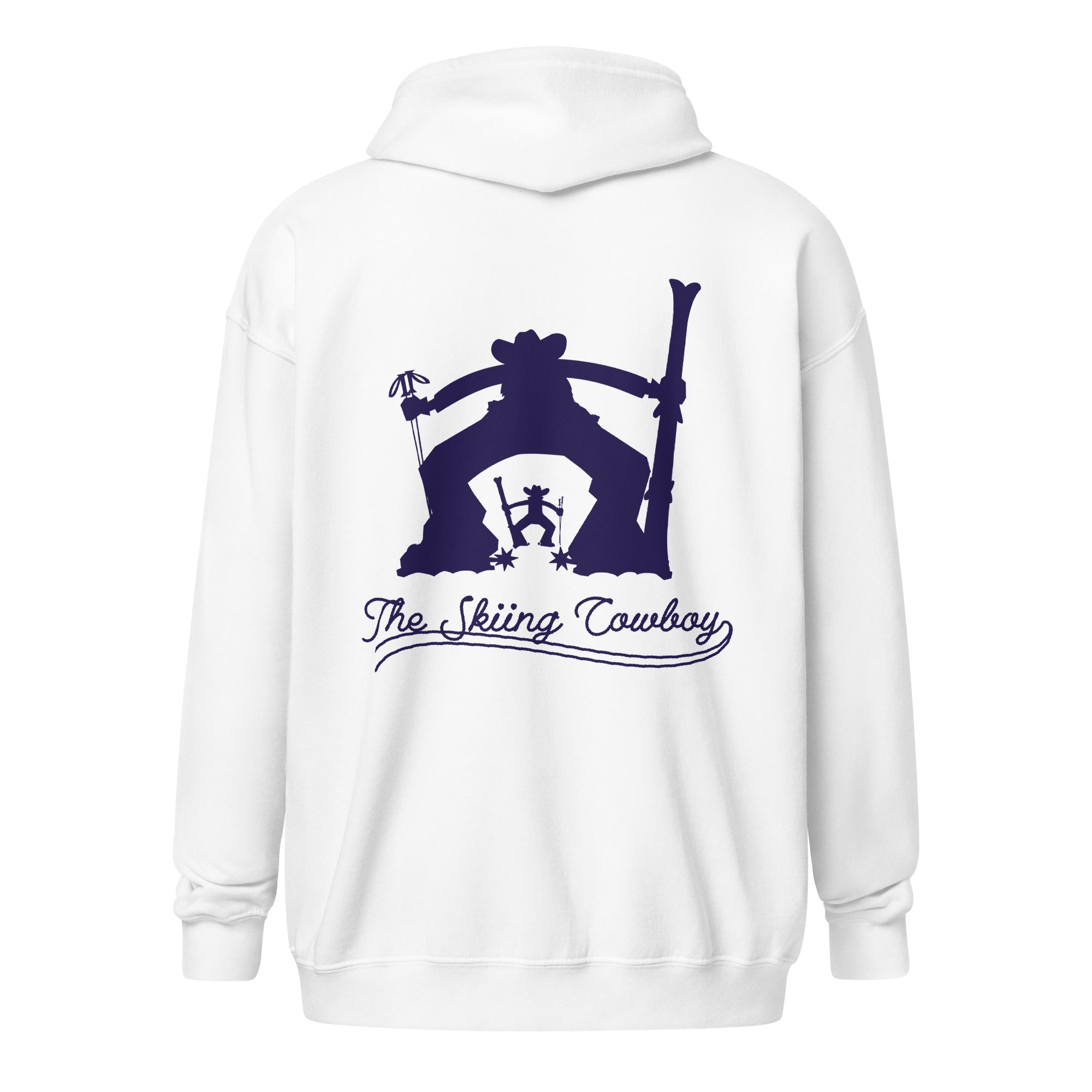 Sweat à capuche épais unisexe à fermeture éclair The Skiing Cowboy Duel Silhouette (face & dos)