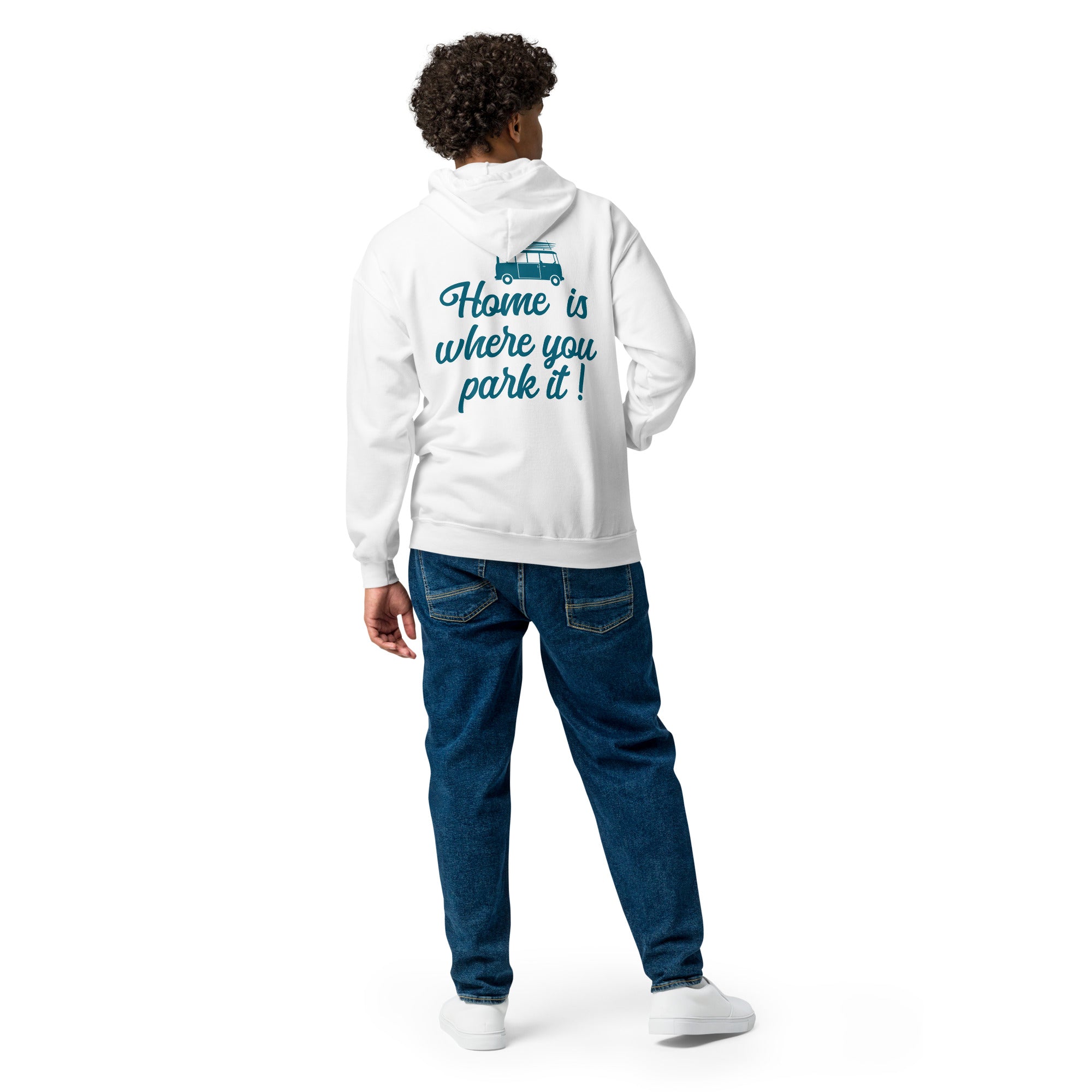 Unisex heavy blend zip hoodie Blue Surf Combi Home is where you park it