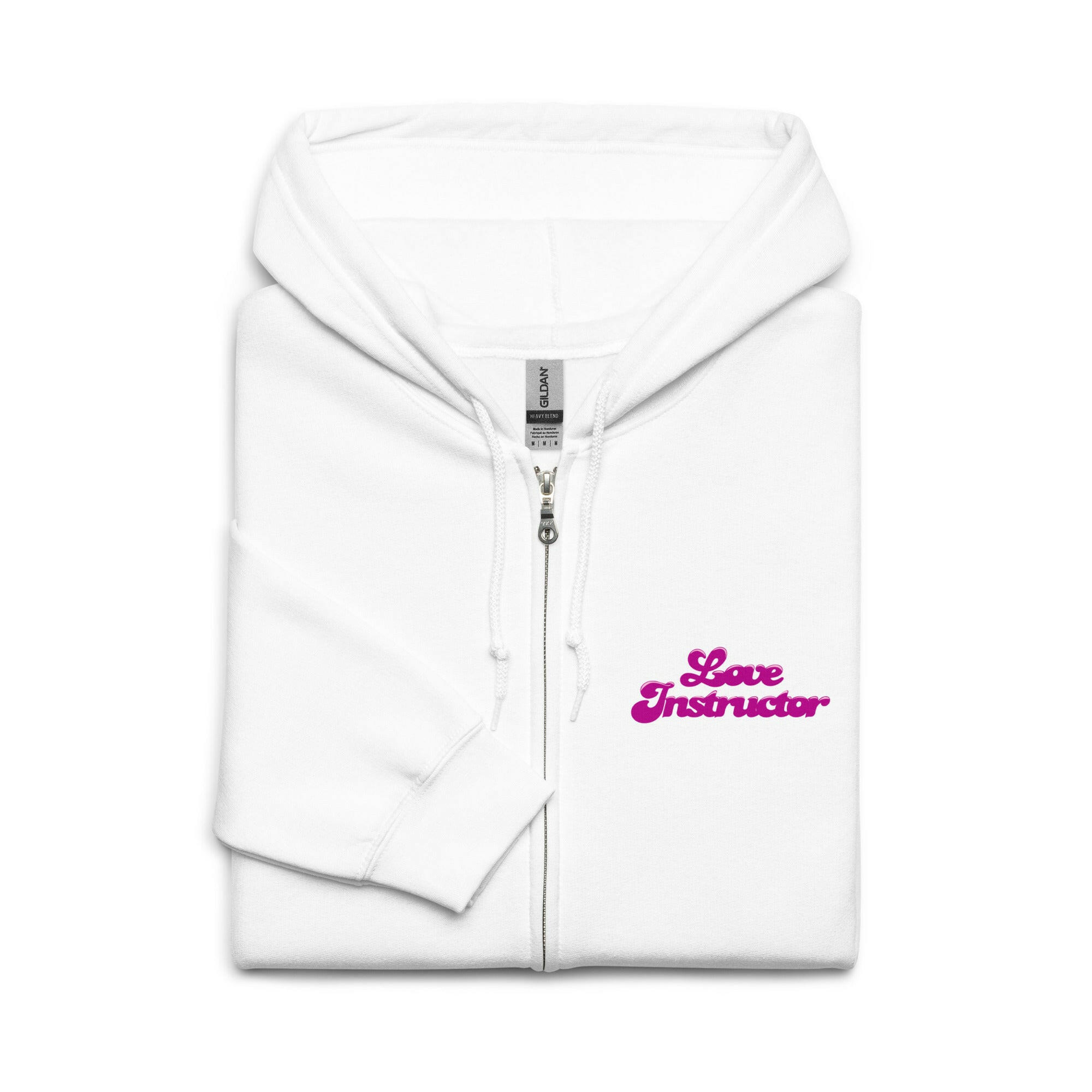 Sweat à capuche épais unisexe à fermeture éclair Love Instructor First Lesson free (face & dos)