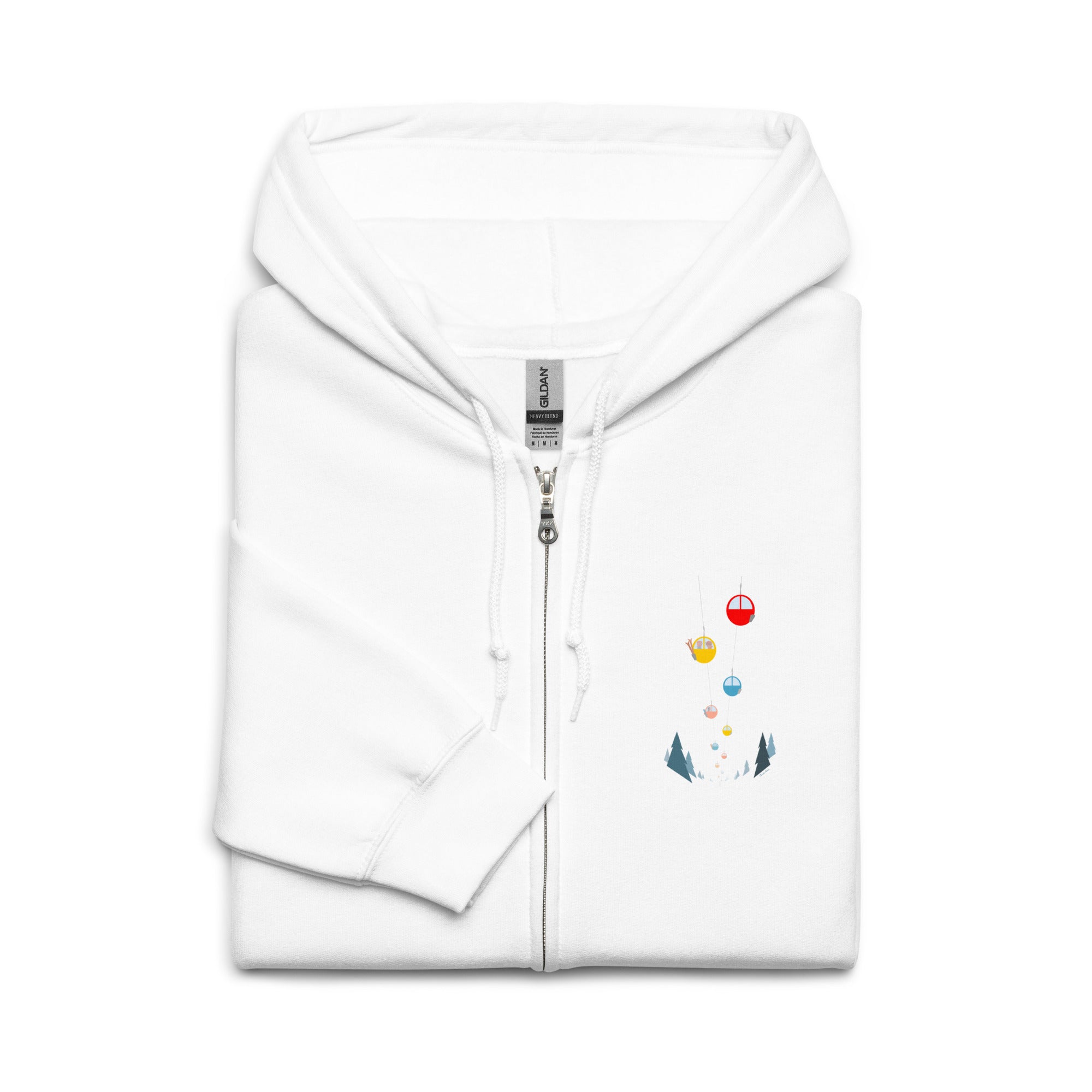 Sweat à capuche épais unisexe à fermeture éclair Gondolas in the mist (face & dos)