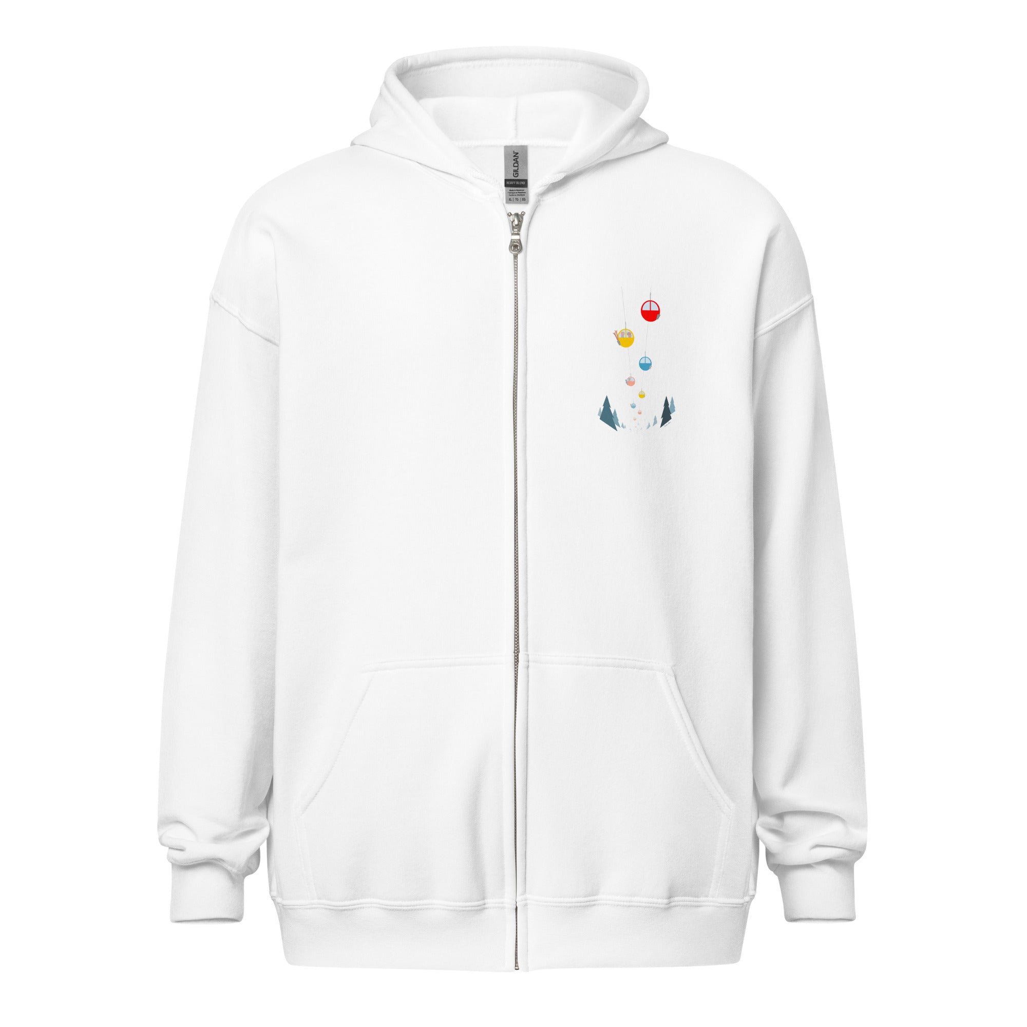 Sweat à capuche épais unisexe à fermeture éclair Gondolas in the mist (face & dos)