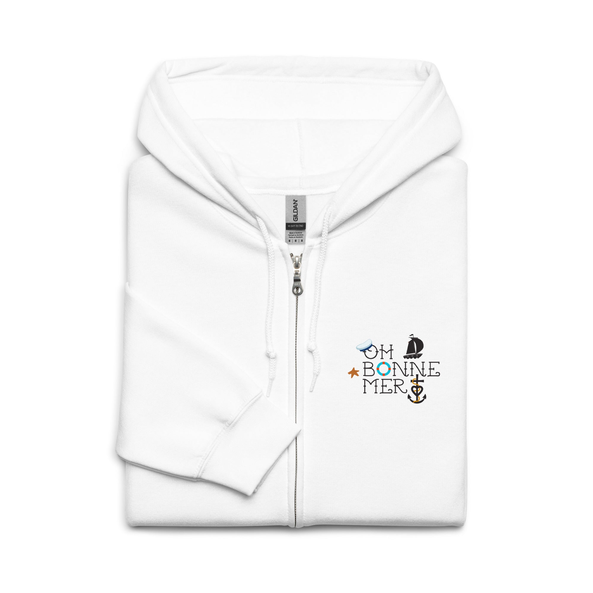 Sweat à capuche épais unisexe à fermeture éclair Oh Bonne Mer 3 (face & dos)