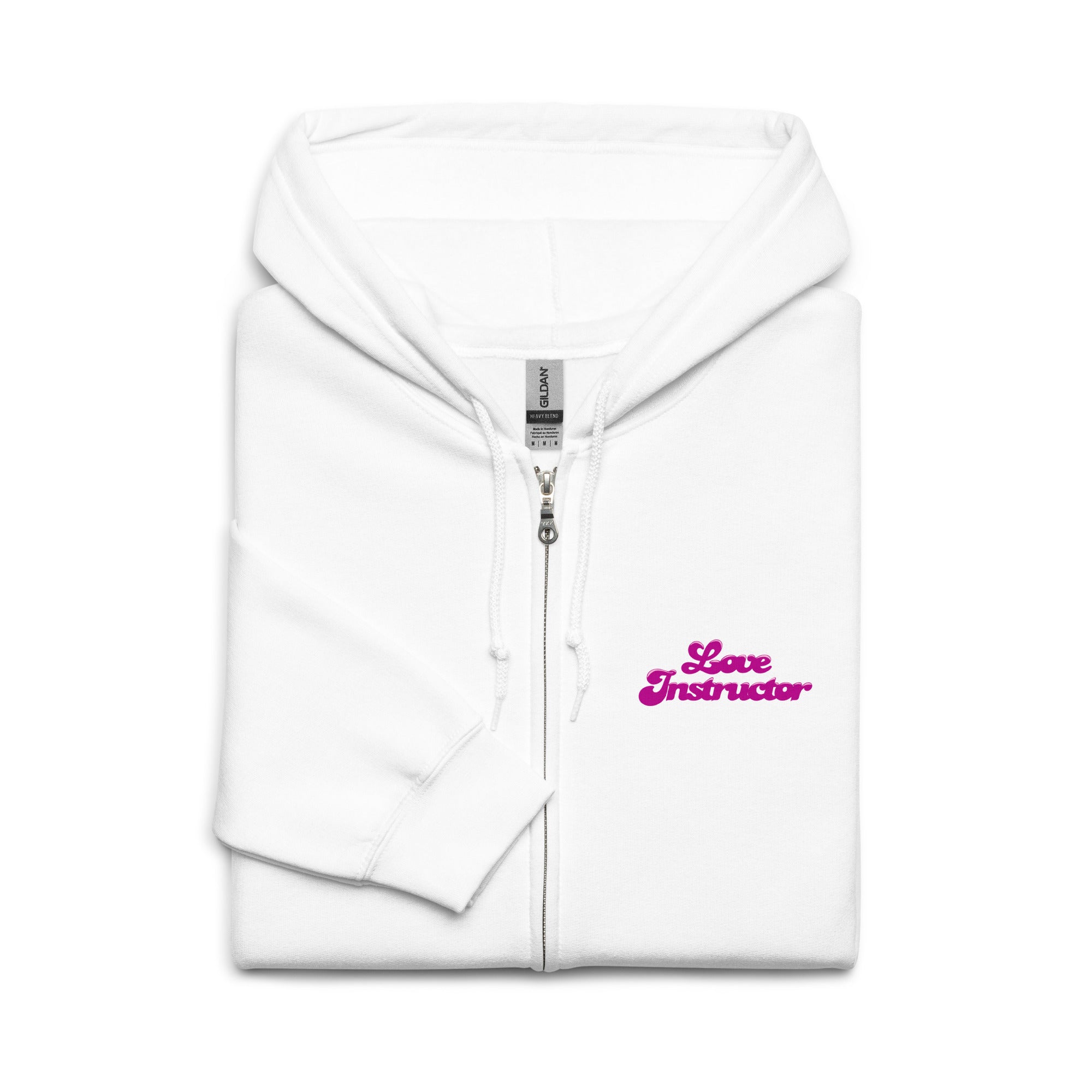 Sweat à capuche épais unisexe à fermeture éclair Love Instructor Flamingo (face & dos)