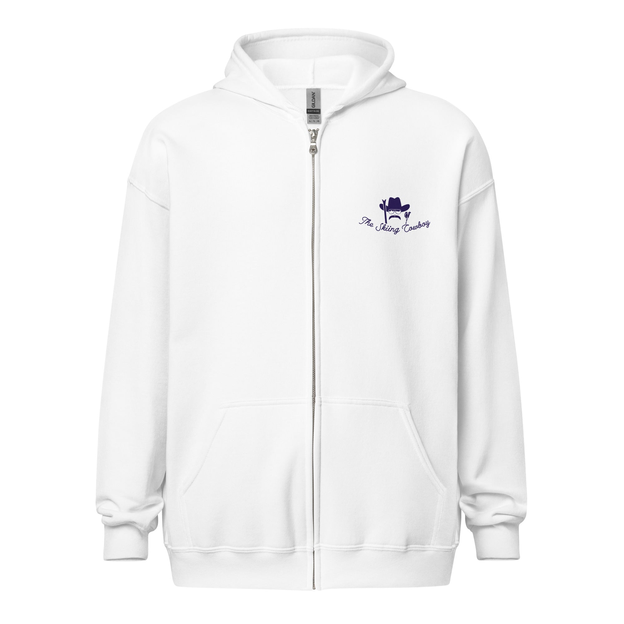 Sweat à capuche épais unisexe à fermeture éclair The Skiing Cowboy Duel Silhouette (face & dos)