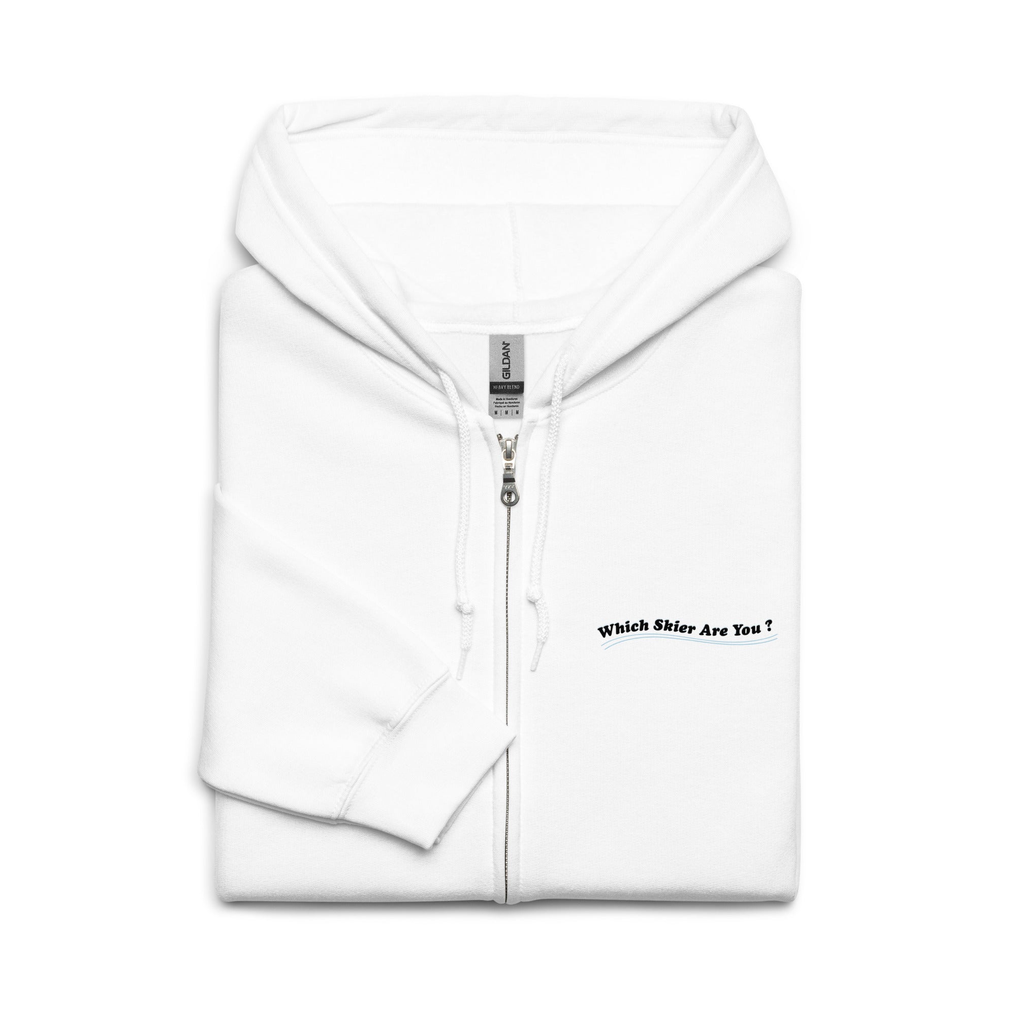 Sweat à capuche épais unisexe à fermeture éclair Which skier are you? Love Instructor First Lesson free sur couleurs claires (face & dos)