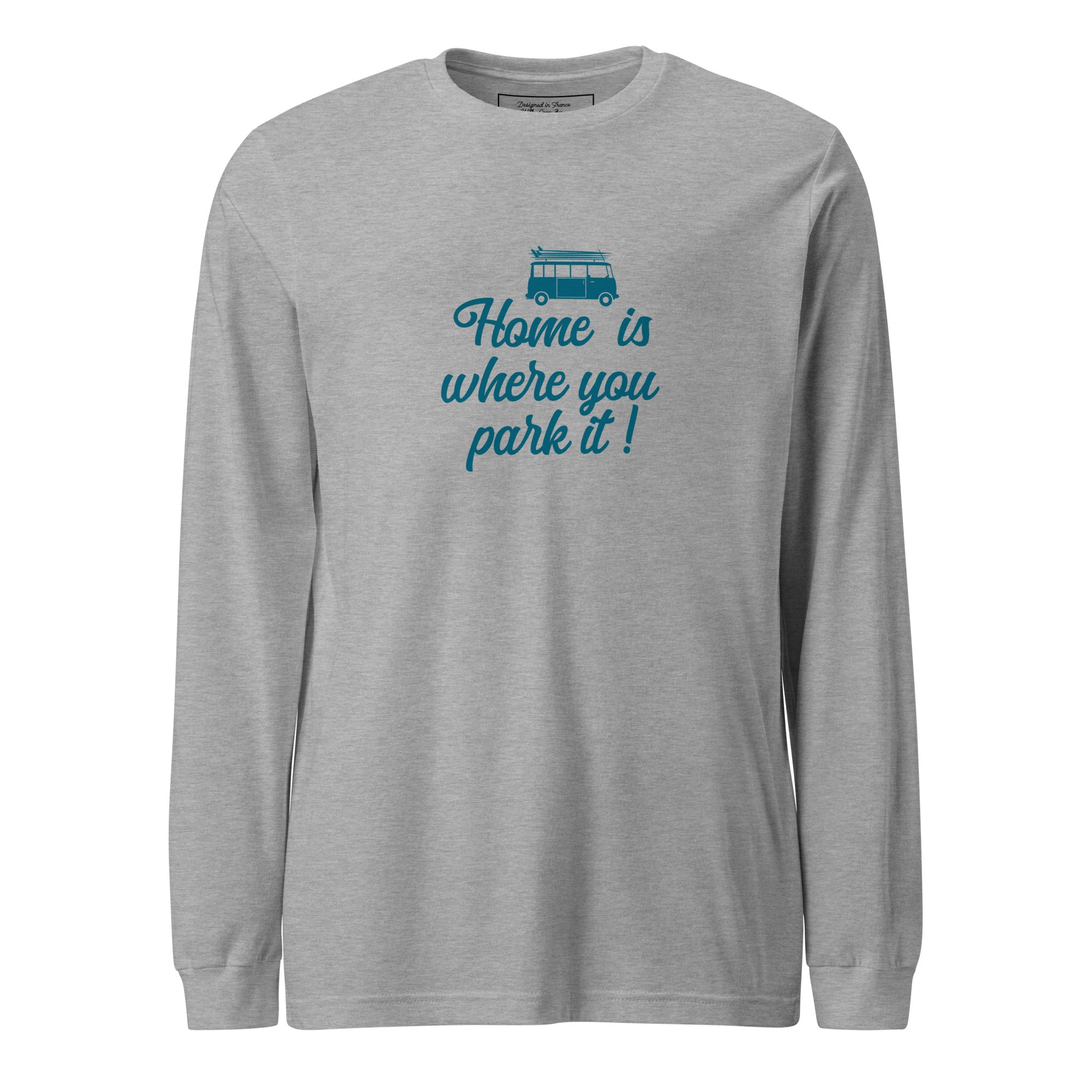 T-shirt unisexe à manches longues Blue Surf Combi Home is where you park it