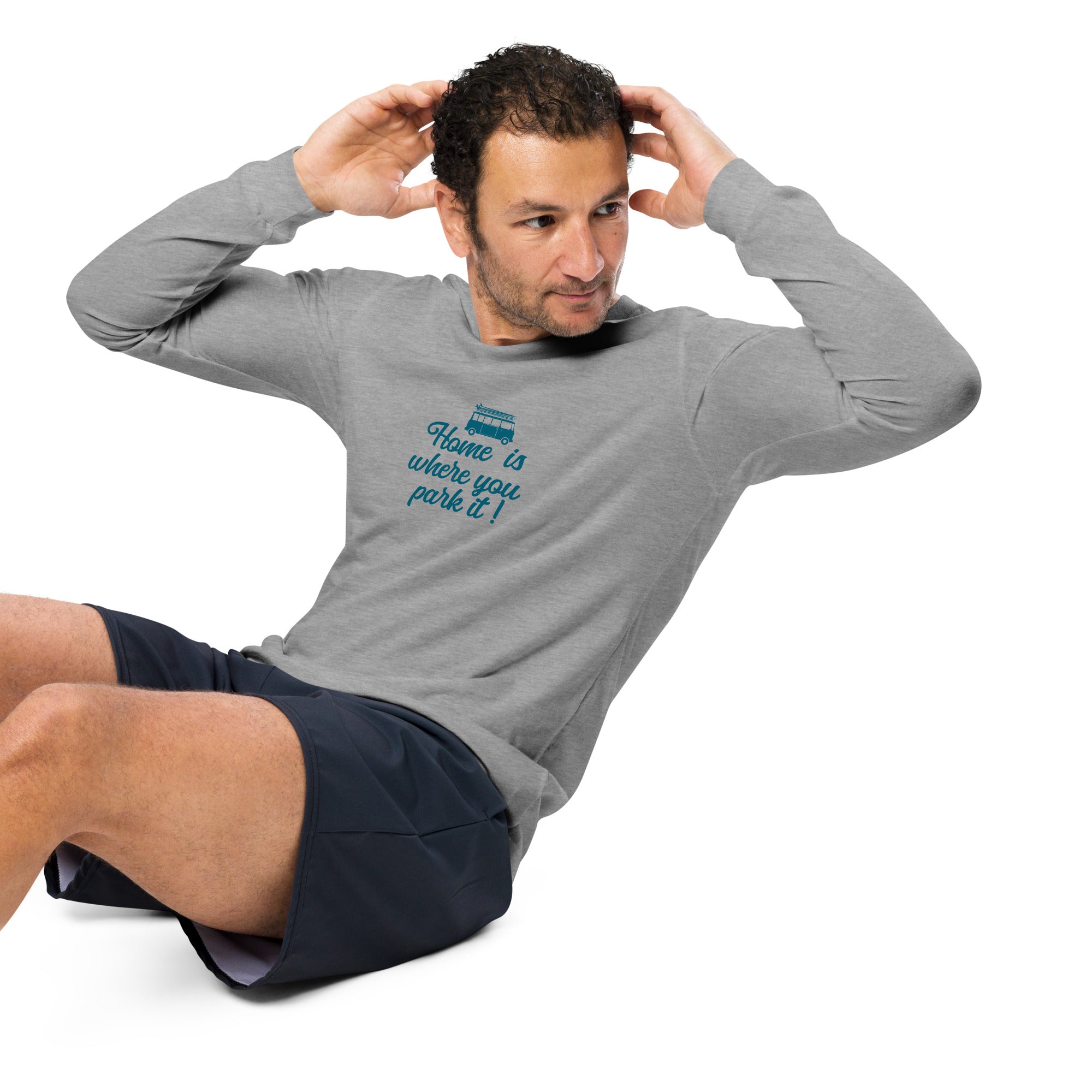 T-shirt unisexe à manches longues Blue Surf Combi Home is where you park it