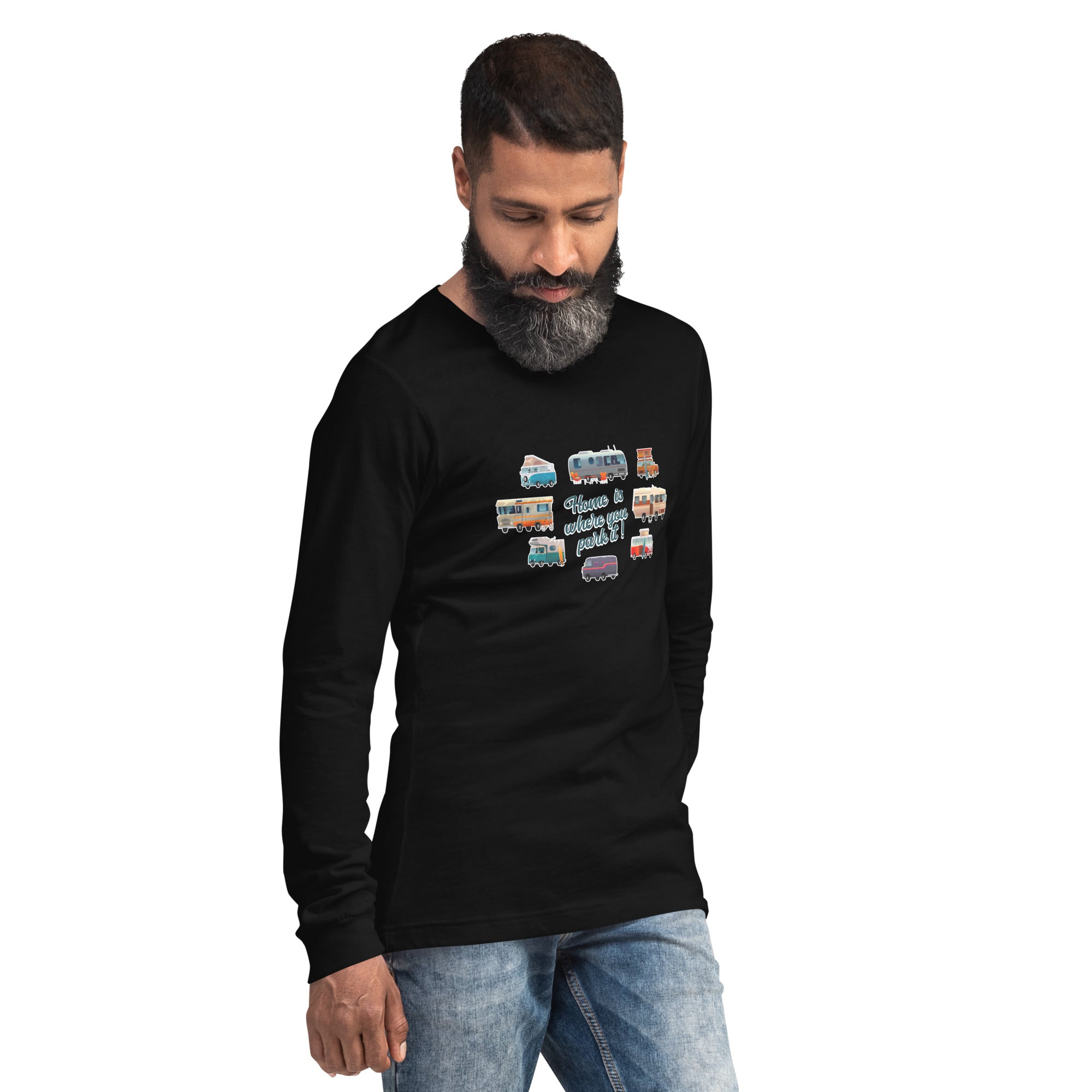 T-shirt unisexe à manches longues Square Vintage Campers