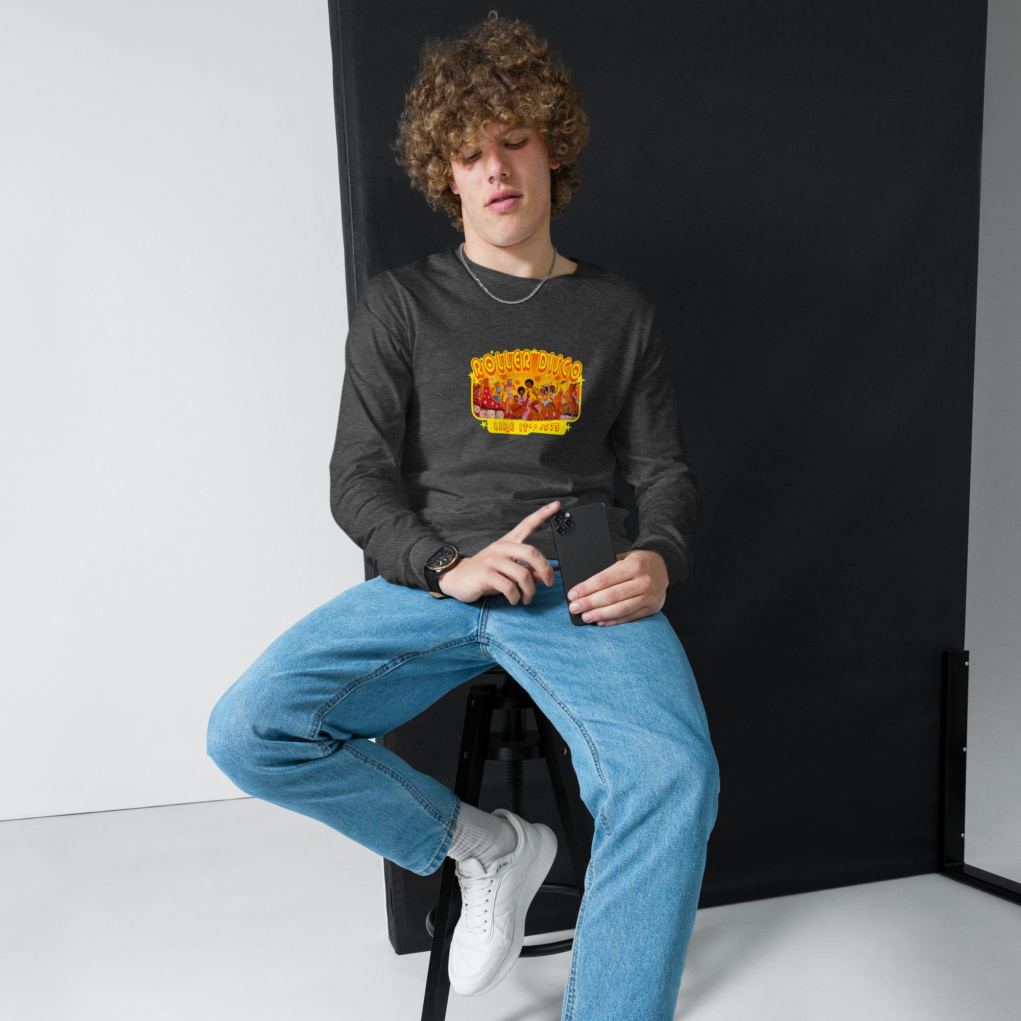 T-shirt unisexe à manches longues Roller Disco 1975