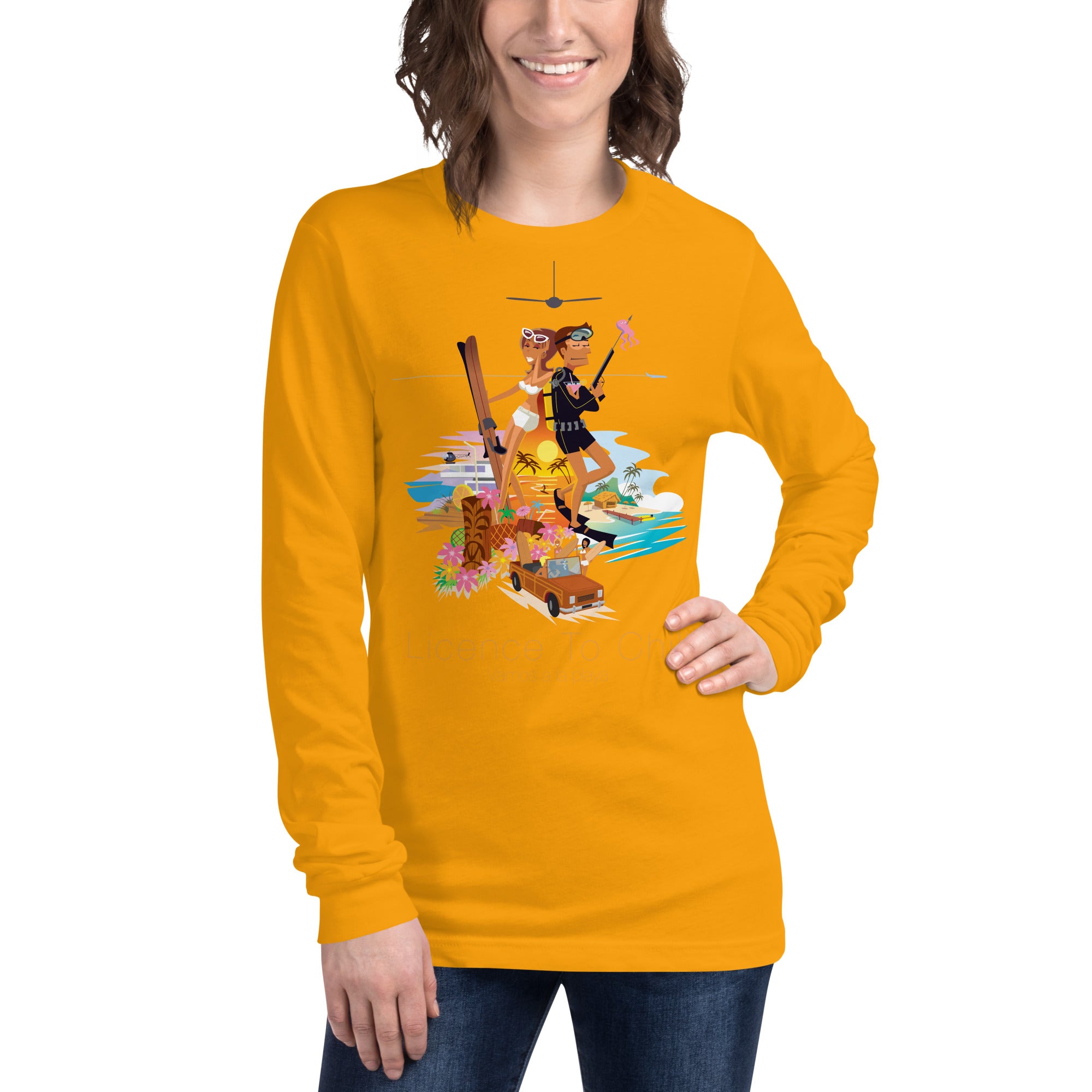 Unisex Long Sleeve Tee License to Chill Vamos a la Playa