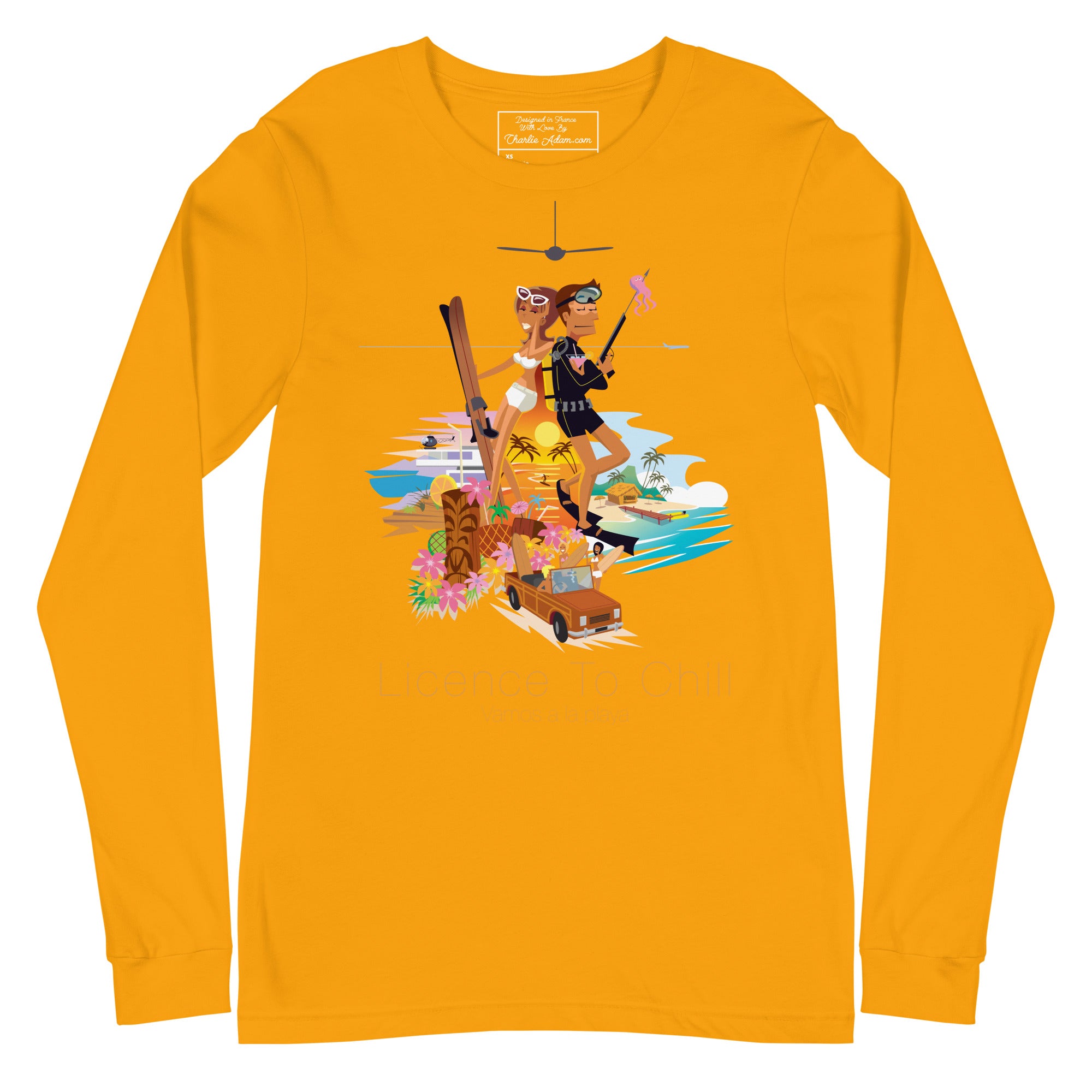 Unisex Long Sleeve Tee License to Chill Vamos a la Playa