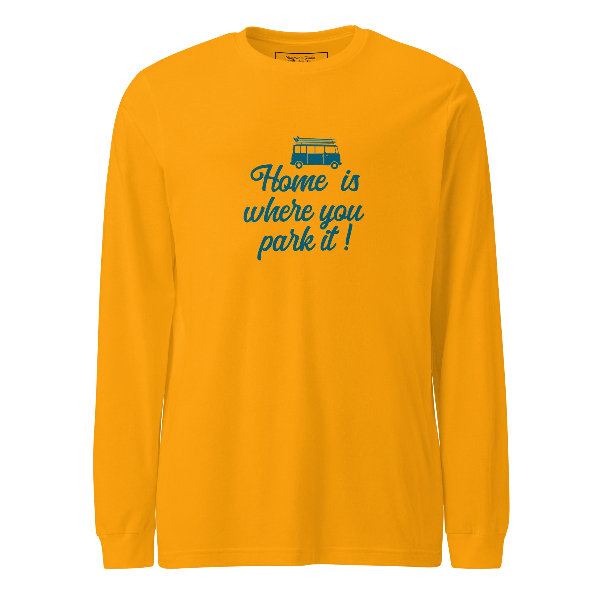 T-shirt unisexe à manches longues Blue Surf Combi Home is where you park it