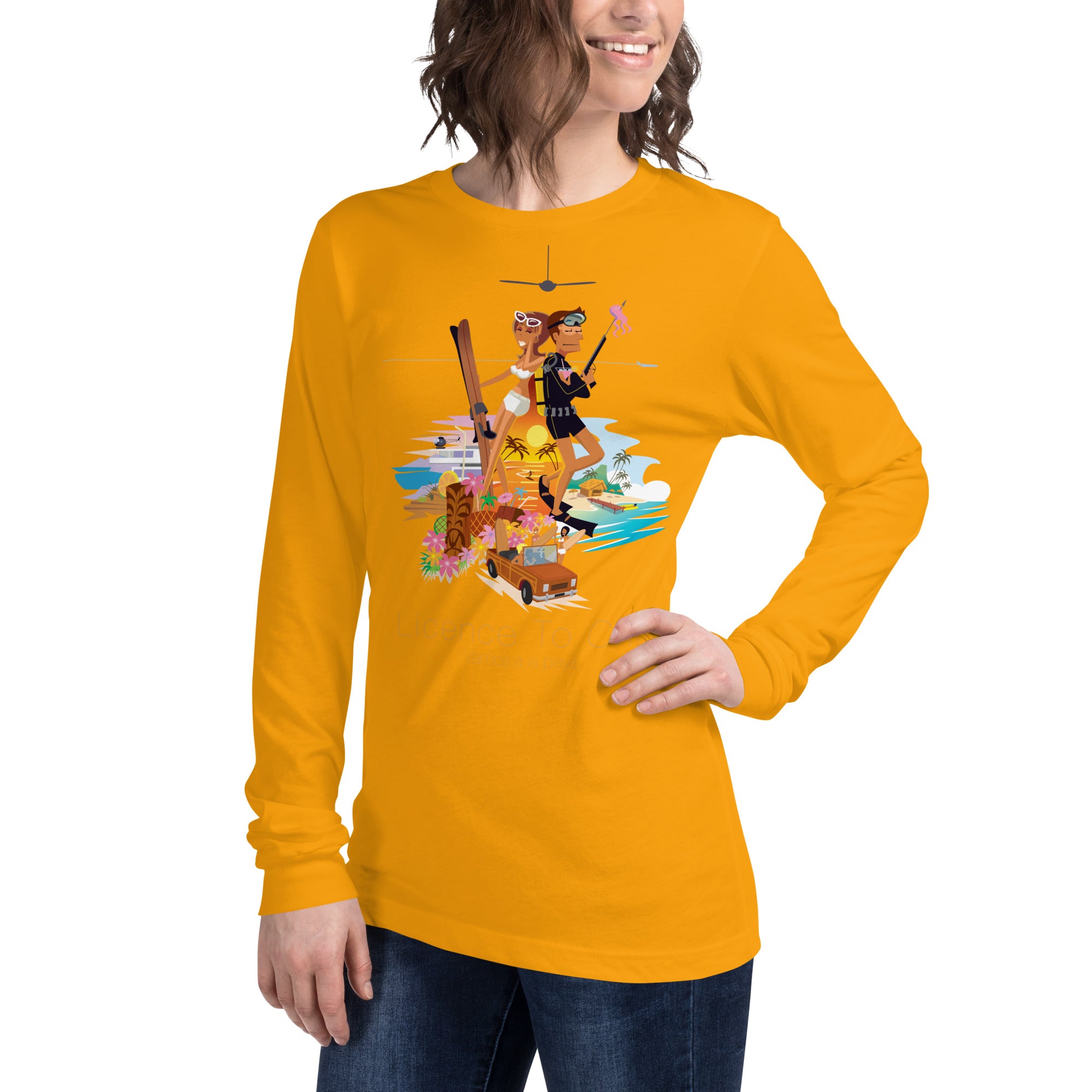 Unisex Long Sleeve Tee License to Chill Vamos a la Playa