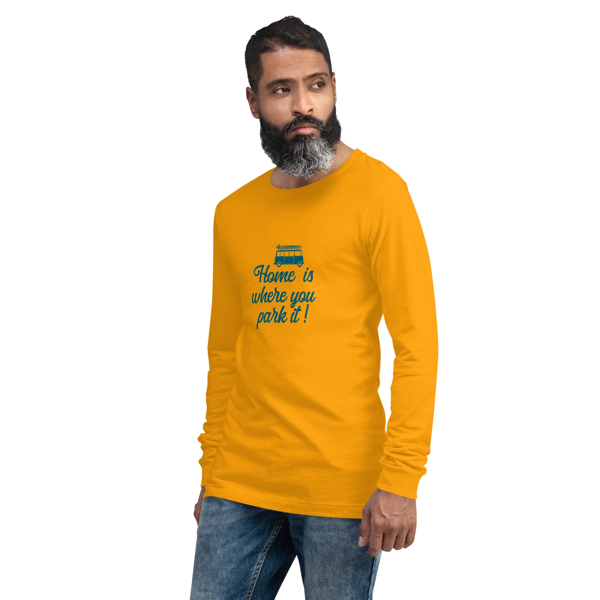 T-shirt unisexe à manches longues Blue Surf Combi Home is where you park it