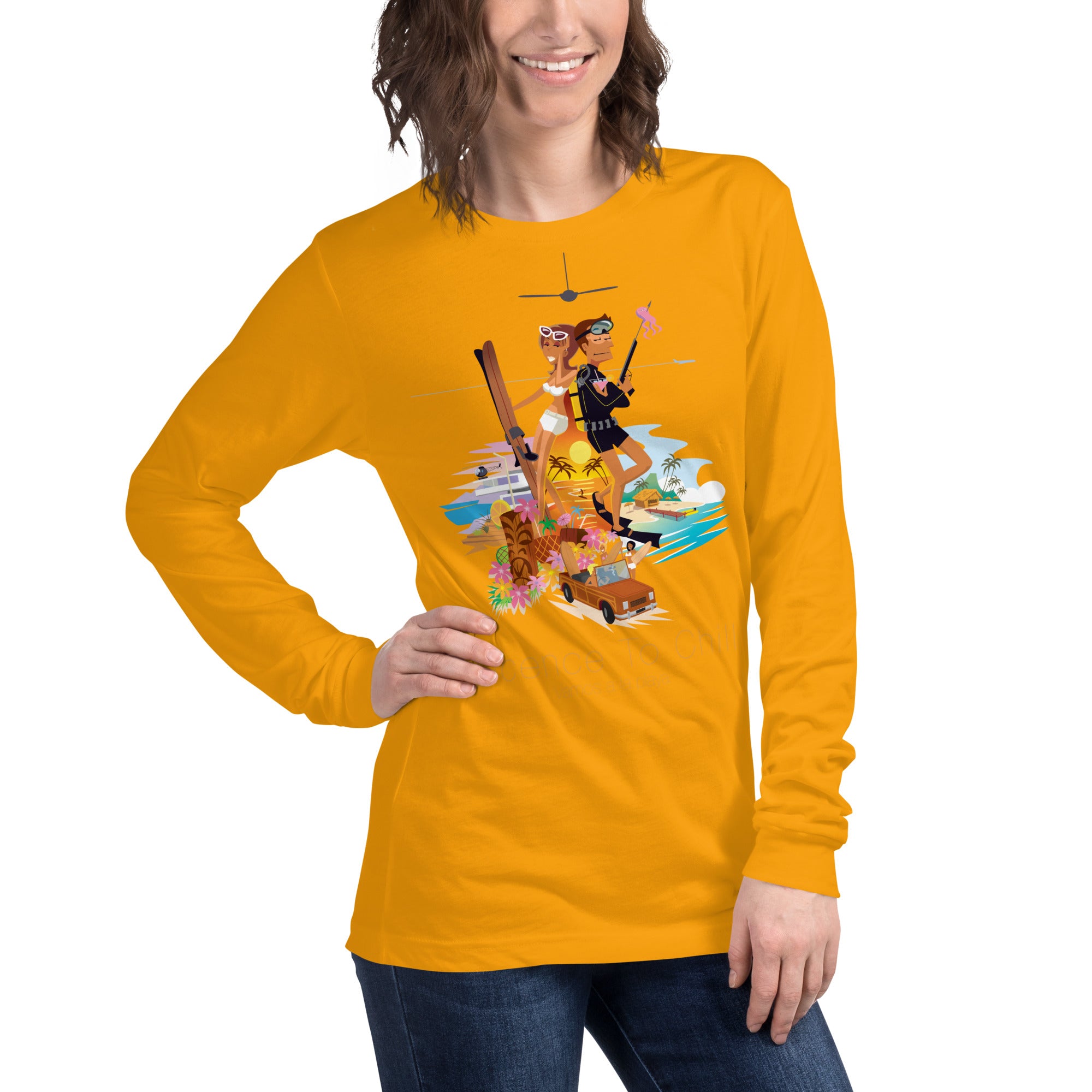 Unisex Long Sleeve Tee License to Chill Vamos a la Playa