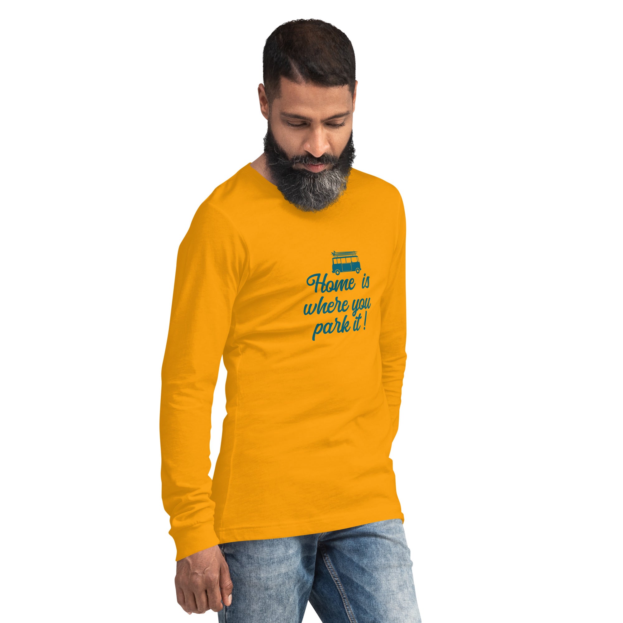 T-shirt unisexe à manches longues Blue Surf Combi Home is where you park it