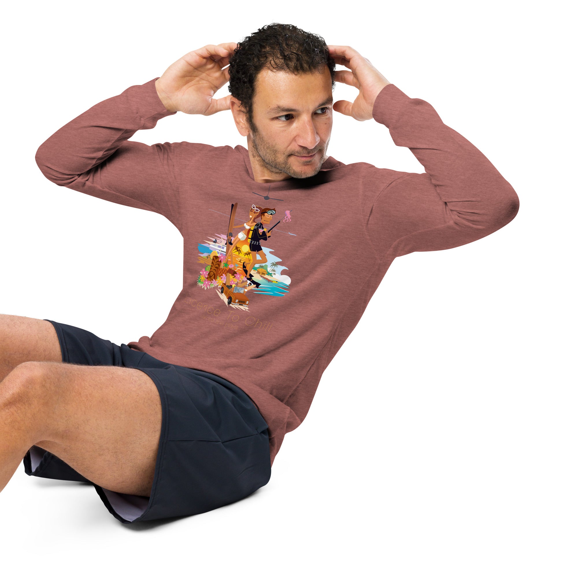 Unisex Long Sleeve Tee License to Chill Vamos a la Playa on heather colors